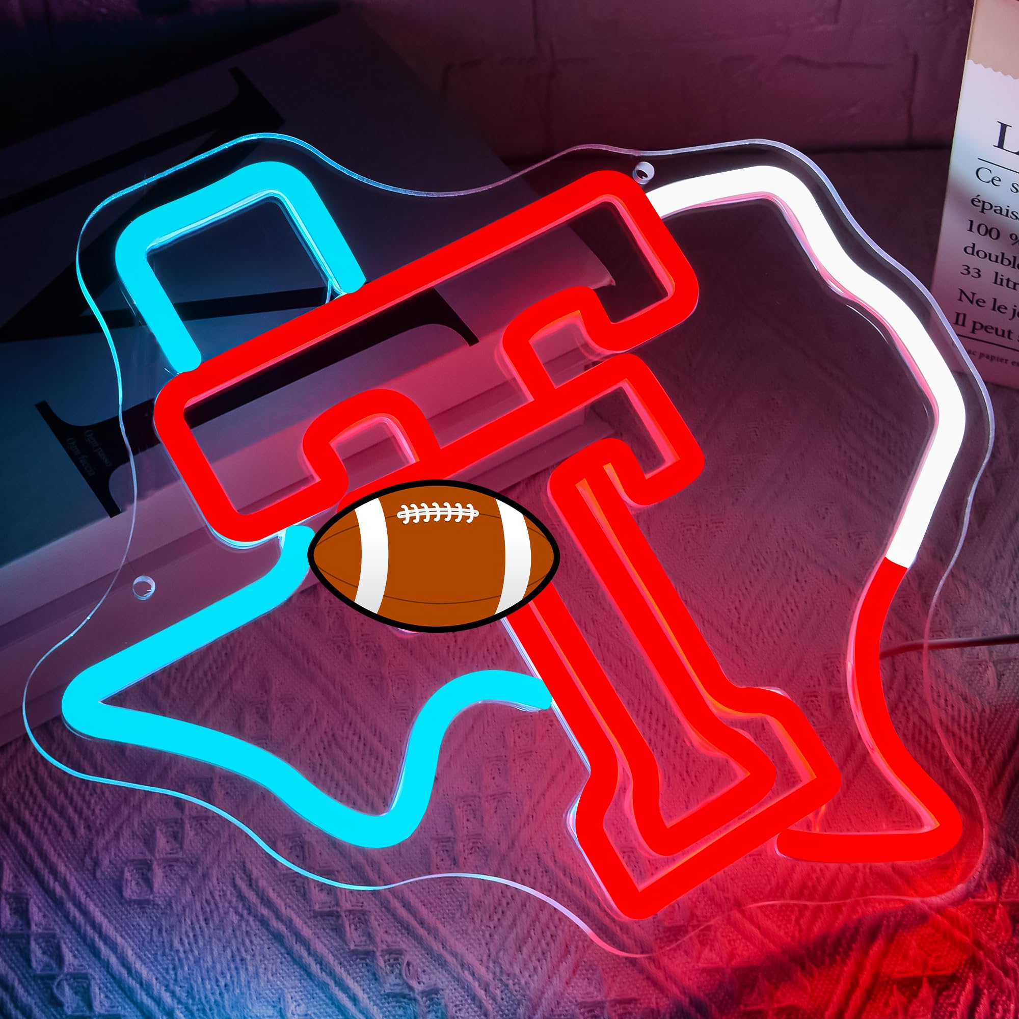 University Neon Sign For Wall Decor Dimmable University Football Led Neon Light College Sports Signs For Man Cave Dorm Club Wall Decor Graduation Gifts For Students Teens Size 12.2* 11.8Inch(Fmcp157)