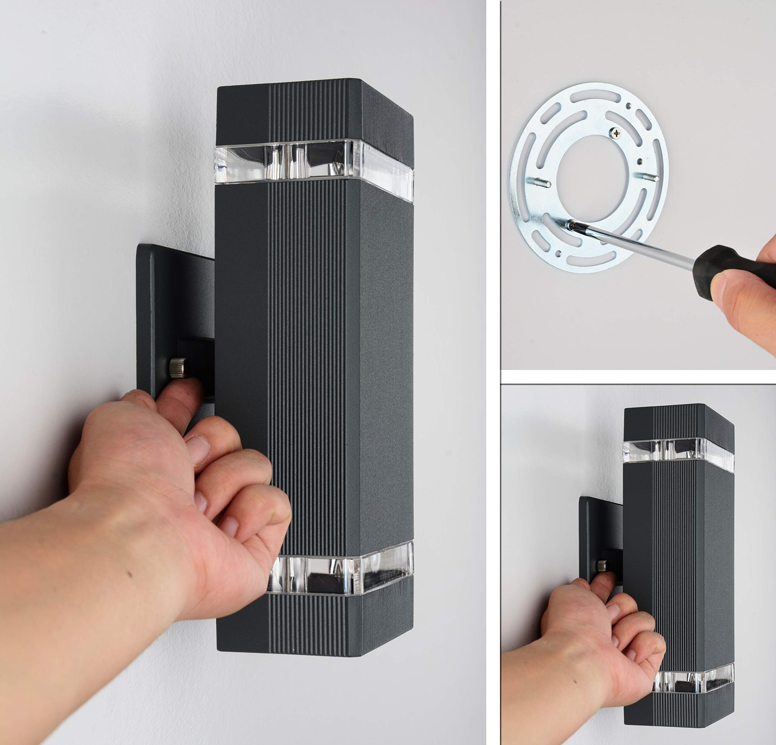 LMP 4 Pack LED Square Up and Down Lights Outdoor Wall Light