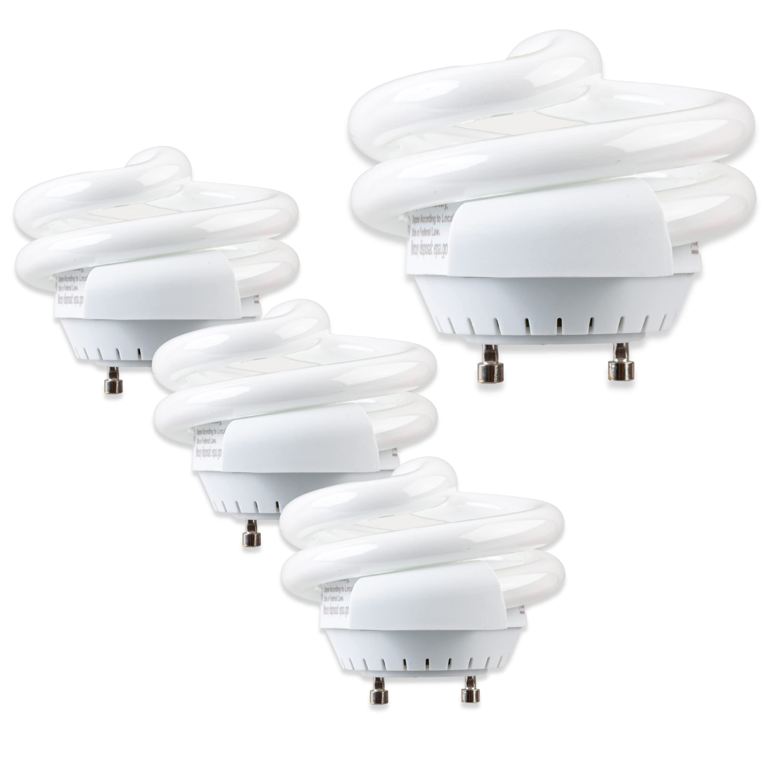 SLEEKLIGHTING 13Watt T2 Spiral CFL GU24 Base Puck Light Bulb 2700K 800lm -UL Approved Compact Fluorescent -Warm White Light 4pack-New
