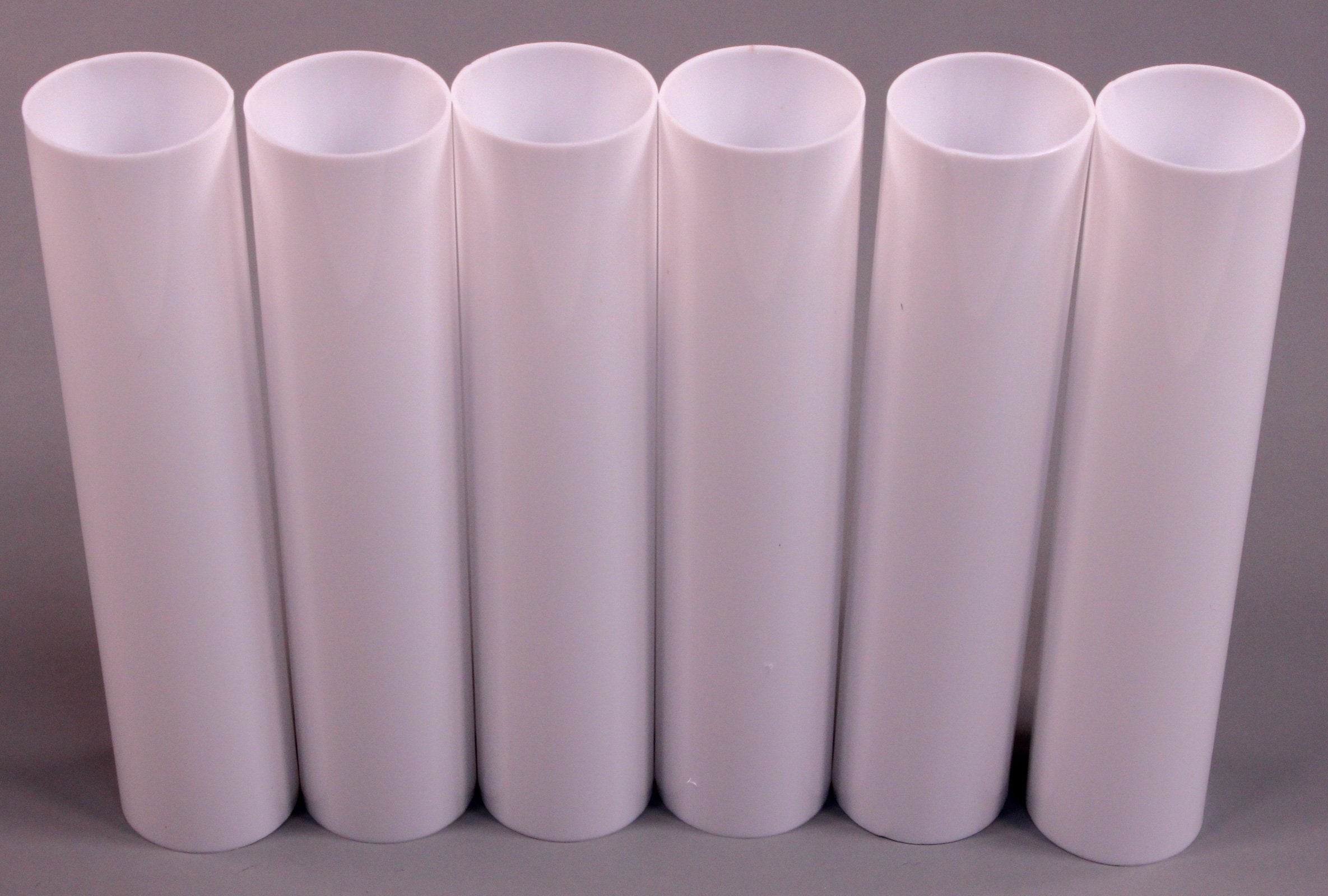 Creative Hobbies Candle Covers Set of 6, 6 Inch Tall White Plastic Chandelier Socket Covers, Candelabra Base, Model VC0S2_1752