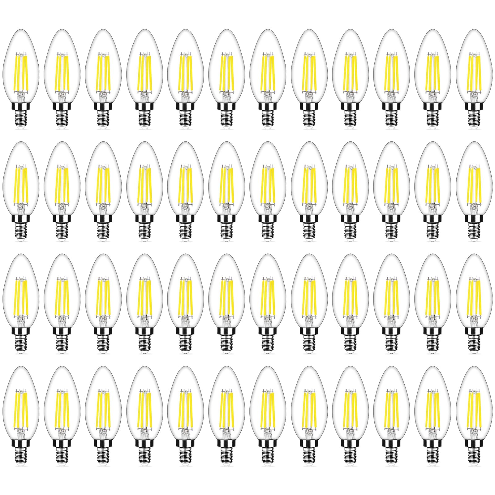 48-Pack Dimmable E12 Led Candelabra Bulbs 40Watt Equivalent, 5000K Daylight White, 450Lumens, 4W B11 Vintage Chandelier Light Bu