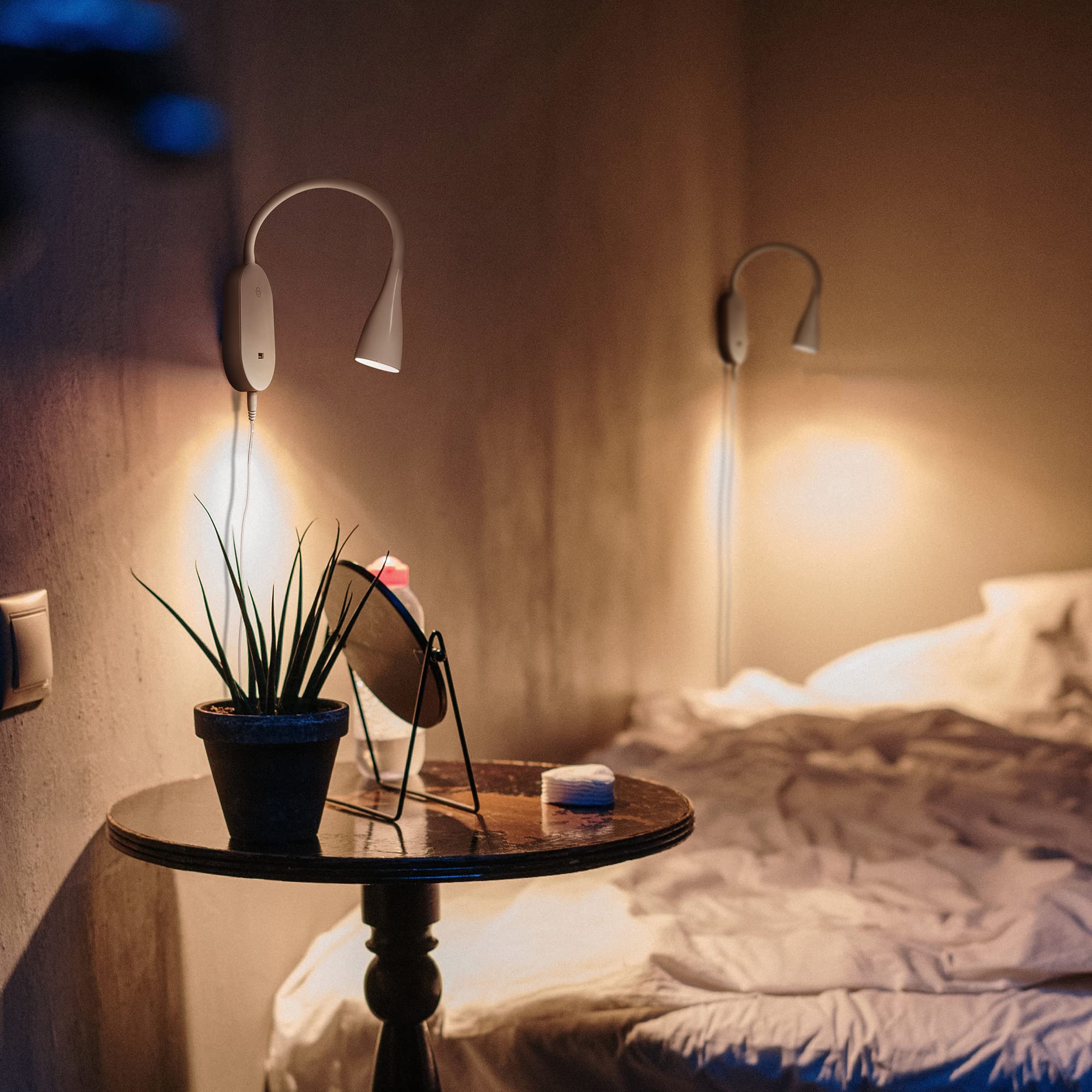 Wall Reading Light For Books In Bed, Usb Output Headboard Wall Lamp,5 Dimmable Touch Control Reading Lamp,3000K Led Warm Light,