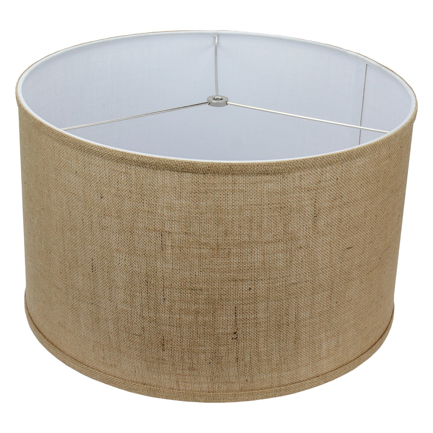 FenchelShades.com 18 Top Diameter x 18 Bottom Diameter 12 Height Cylinder Drum Lampshade USA Made (Burlap Natural)