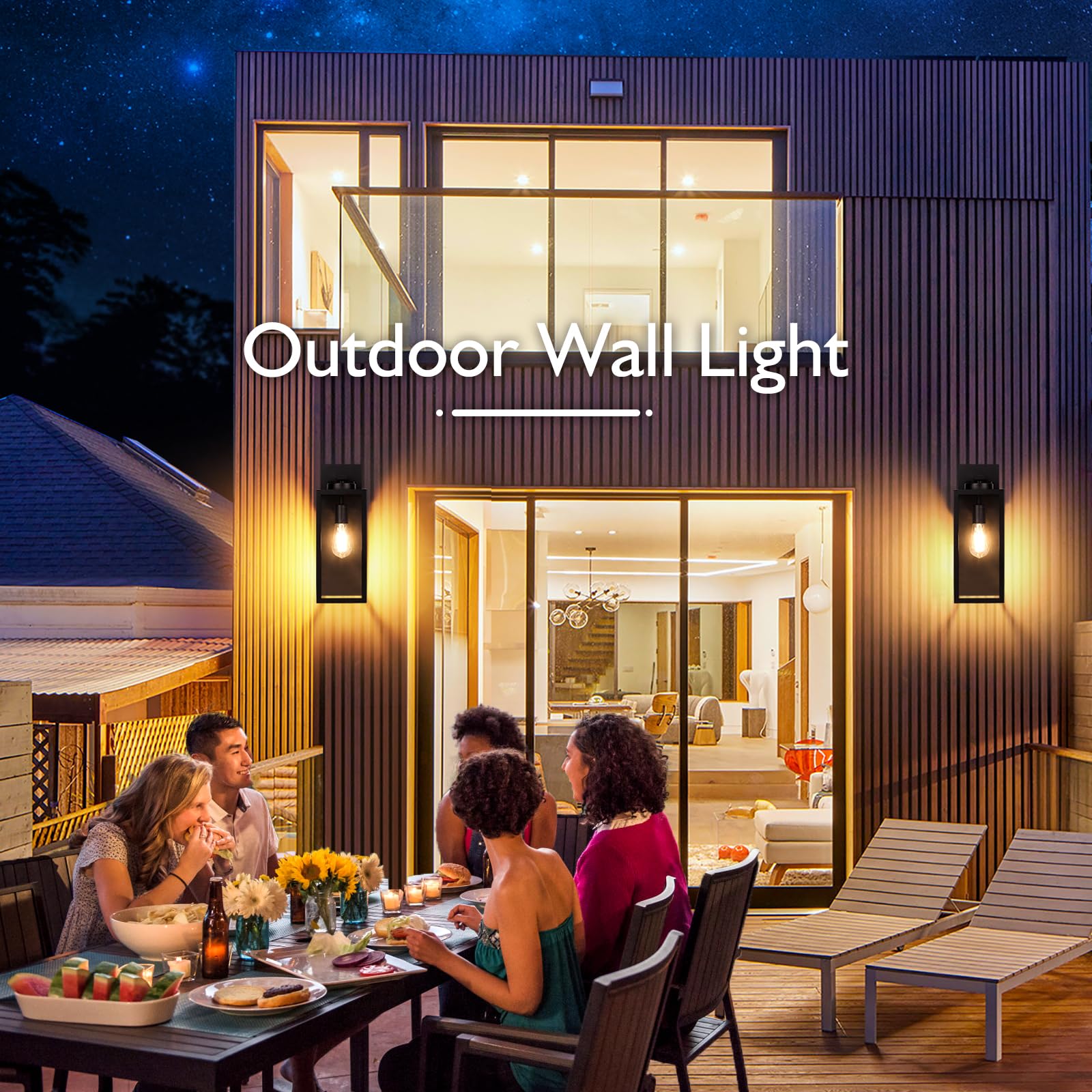 BesLowe 15.25" Outdoor Wall Light Fixture, Waterproof Black Porch Sconce, Model B05074P, Wall Mounted Lantern for Entryway
