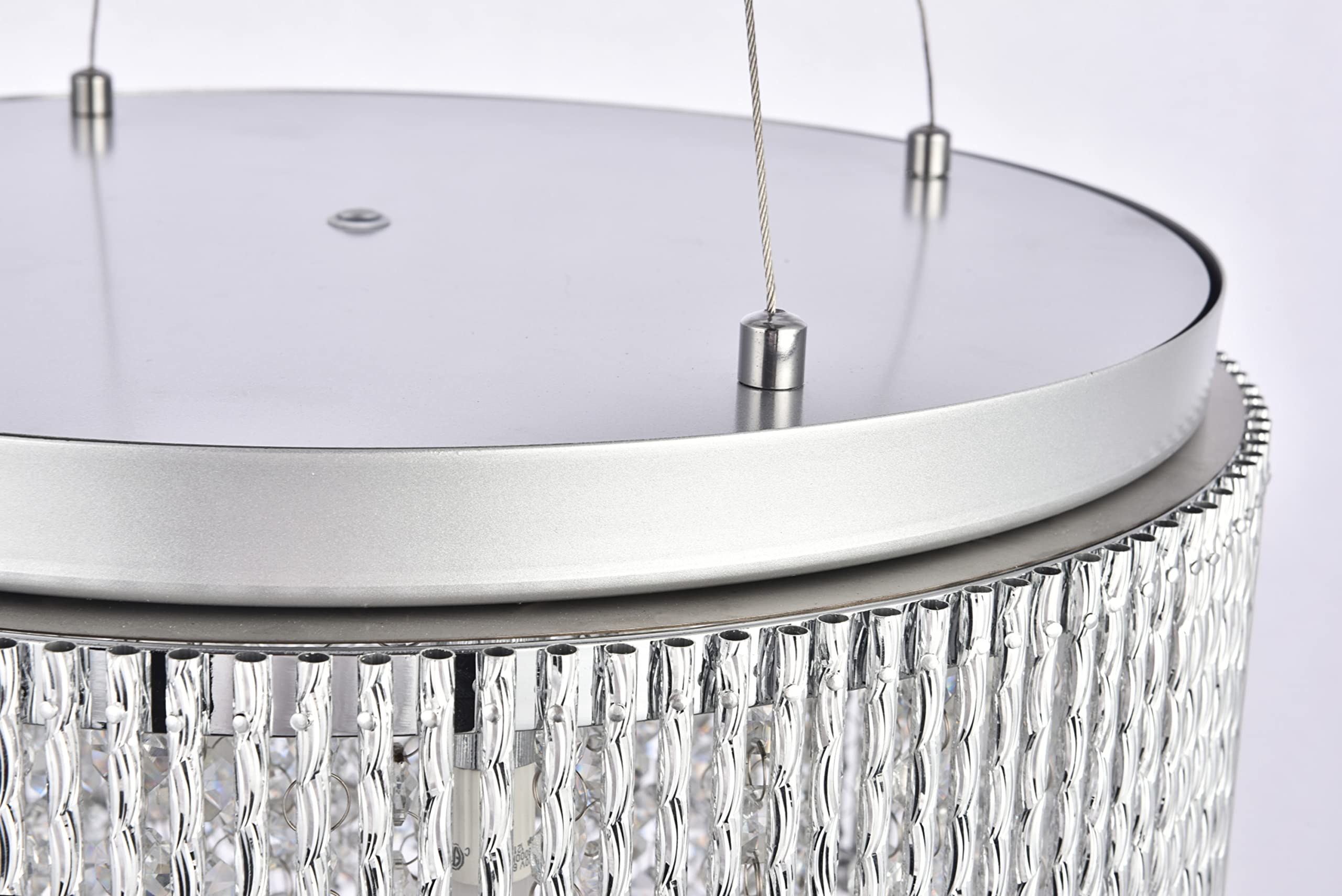 Elegant Lighting Influx Ten Light Pendant - Silver, Model V2092D16C/Rc