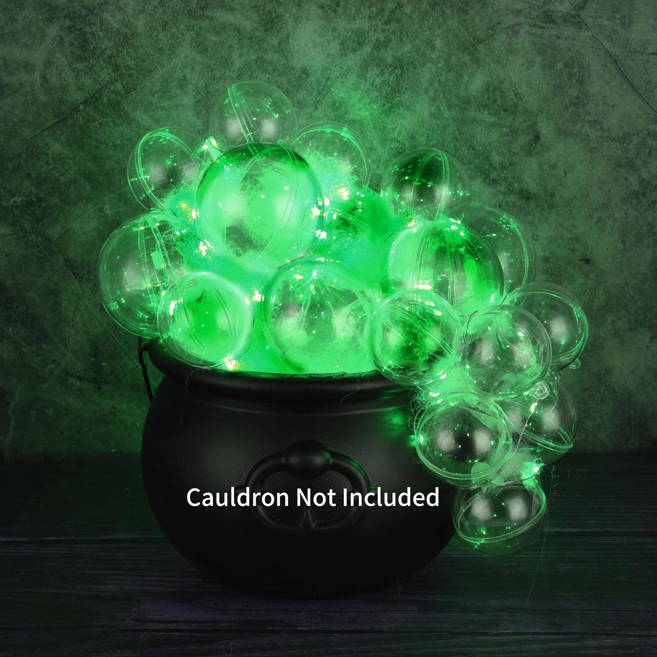 Wenqik Halloween Bubble Cauldron DIY Set, 33 Pcs with 30 Clear Plastic Balls, Green, Model SIX-Wenqik-39