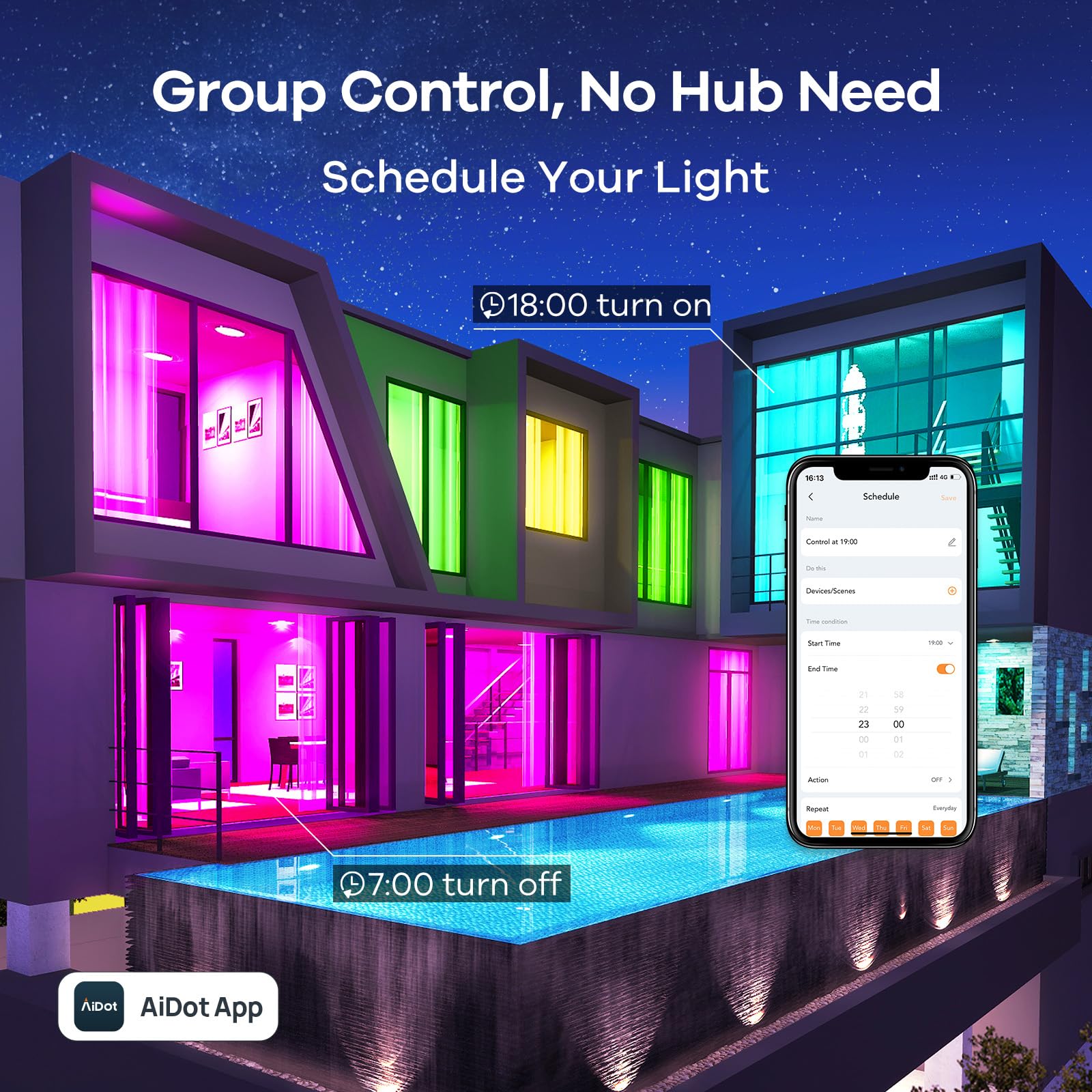 Linkind Smart WiFi Light Bulbs, Color Changing A19 E26 Dimmable, 800 Lumen, 6 Pack, Multi-colored, No Hub Needed, Works with Alexa & Google Home