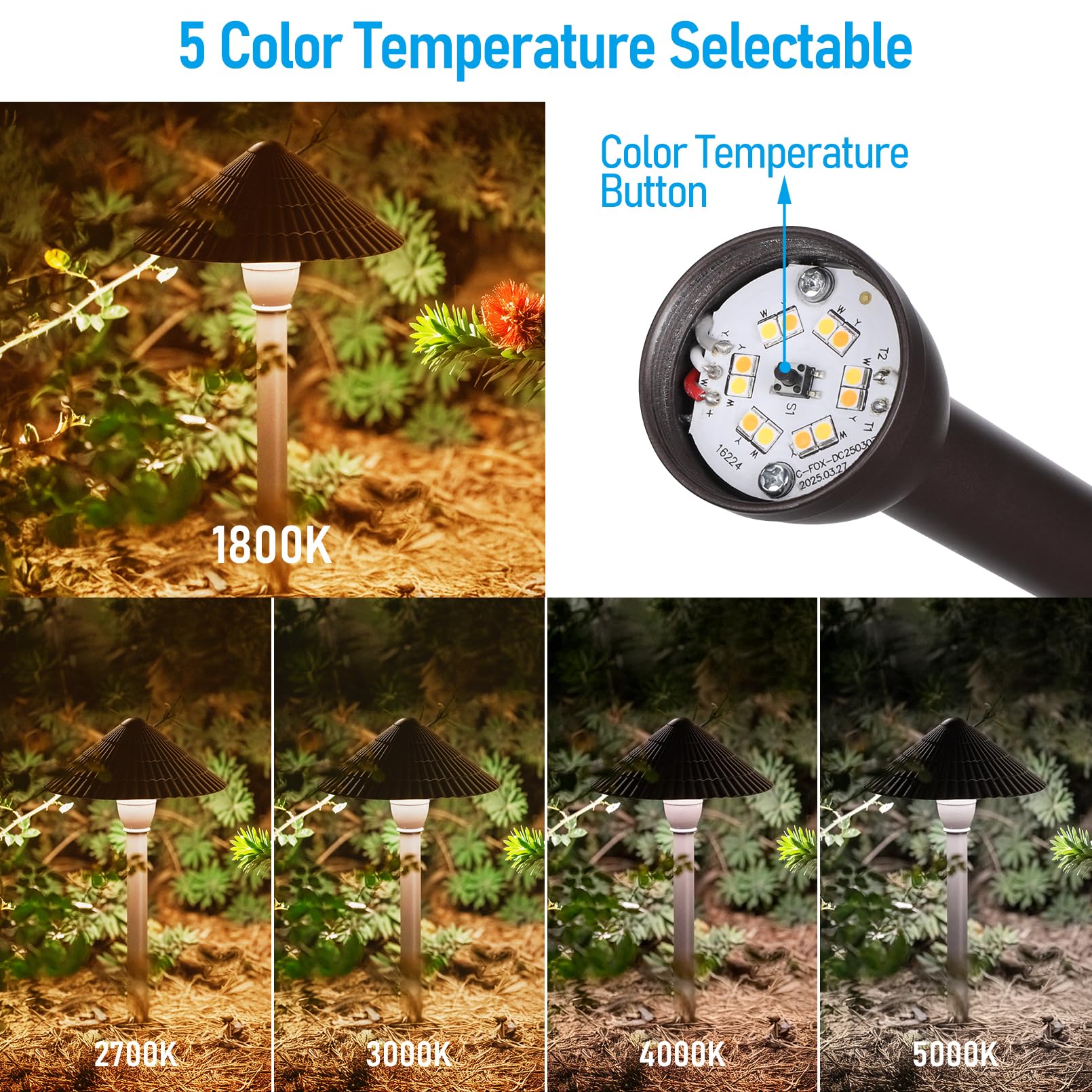 LEONLITE Low Voltage Landscape Lights, 12V Pathway Lighting, IP65 Waterproof, 3000K Warm White, Aluminum, Model 89279, Pack of 4