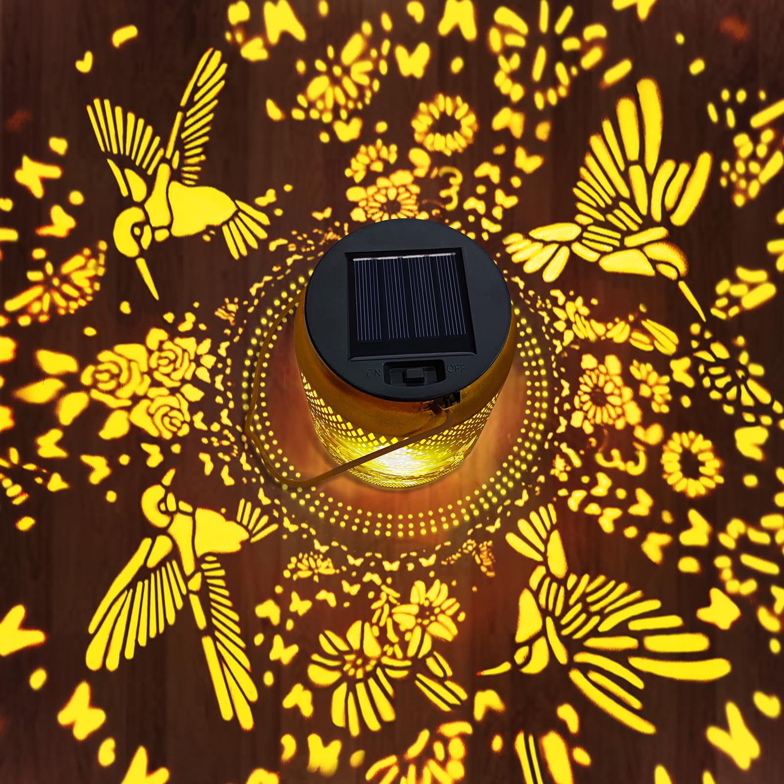 Hummingbird Solar Lantern With Butterfly Shepherd Hook  Mom Gifts For Mothers Day & Birthday  Hummingbird & Butterfly Design  Outdoor Waterproof Metal Decor For Yard  Patio  Porch  Lawn & Tabletop