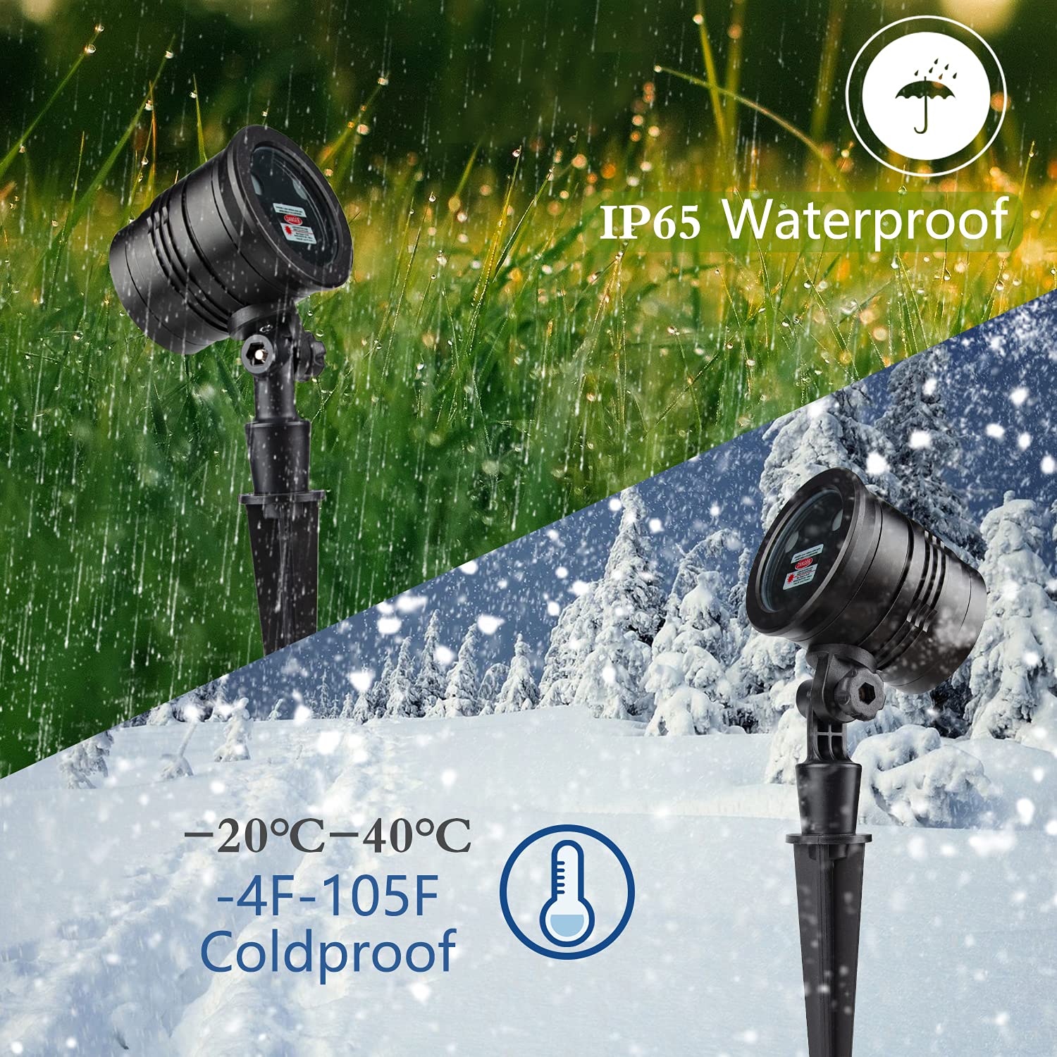 Christmas Lights Projector Outdoor, Waterproof Christmas Laser Lights With Remote Control For Outdoor Outside Christmas Decorati