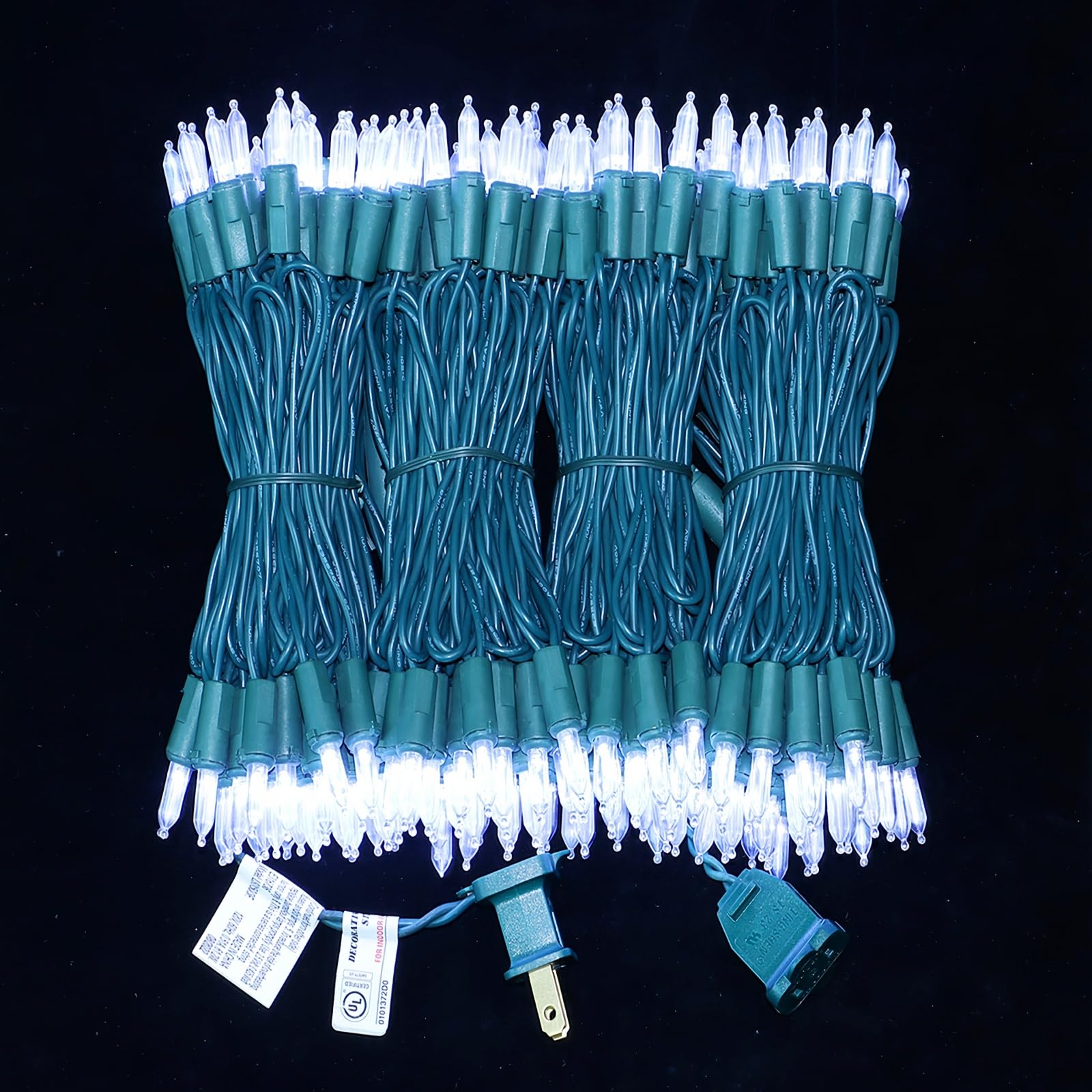 200 Led Cool White Christmas Lights, Ul Certified And Commercial Green Wire String Lights 66Ft, For Indoor And Outdoor Winter, W