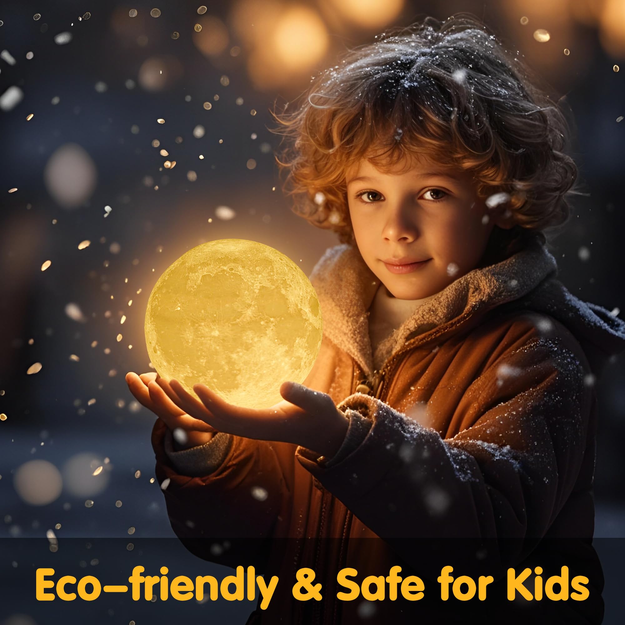 Balkwan 16 Colors Moon Lamp For Kids 3D Touch & Remote Control Night Light Led Moon Light For Kids & mature-themeds Birthday Christmas Gifts For Women Boys Girls Baby Home Decor (16 Colors  5.9 In)