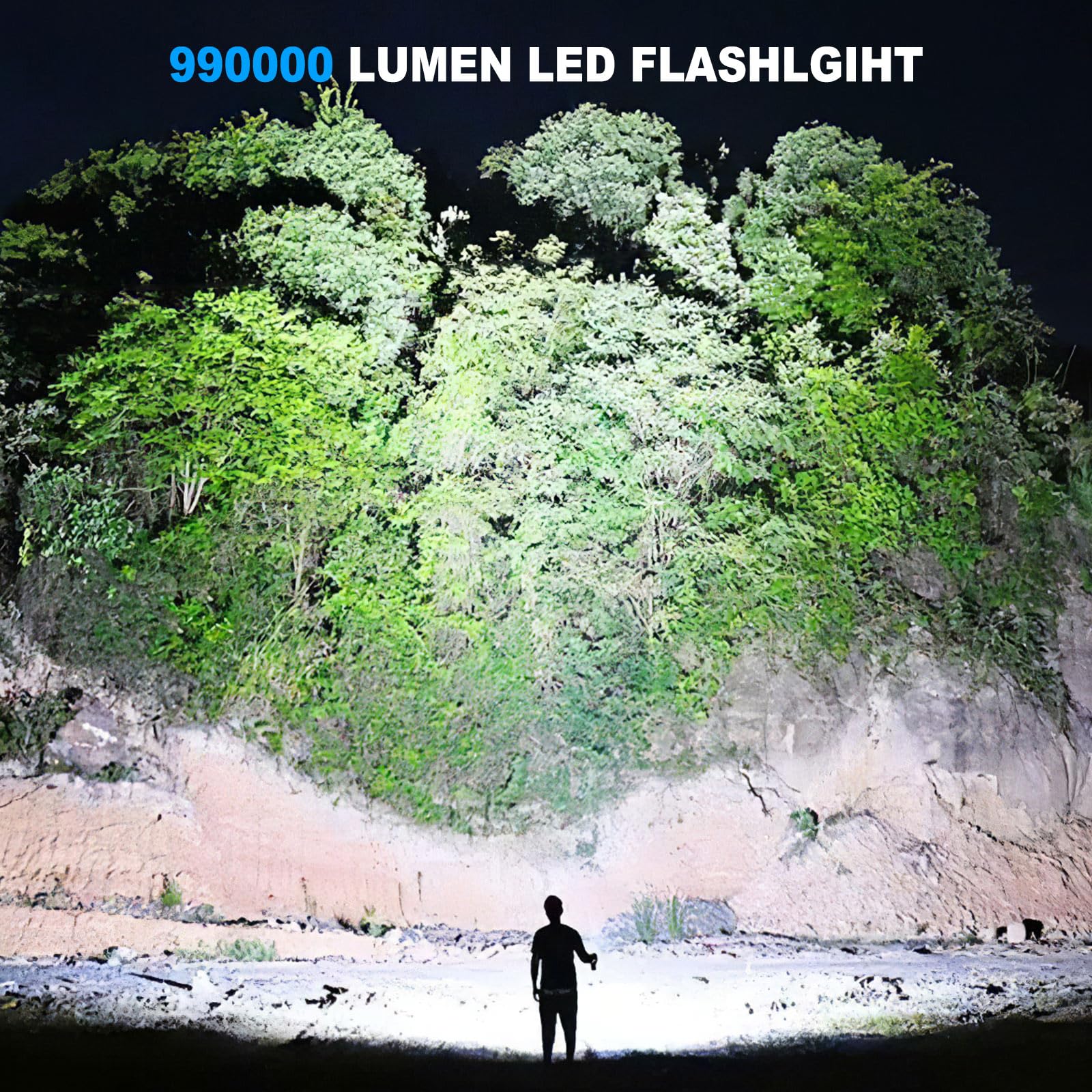 Cinlinso Rechargeable Led Flashlights High Lumens 2 Pack, 990000 Lumen Super Bright Flashlight, 7 Modes With Cob Work Light, Ipx