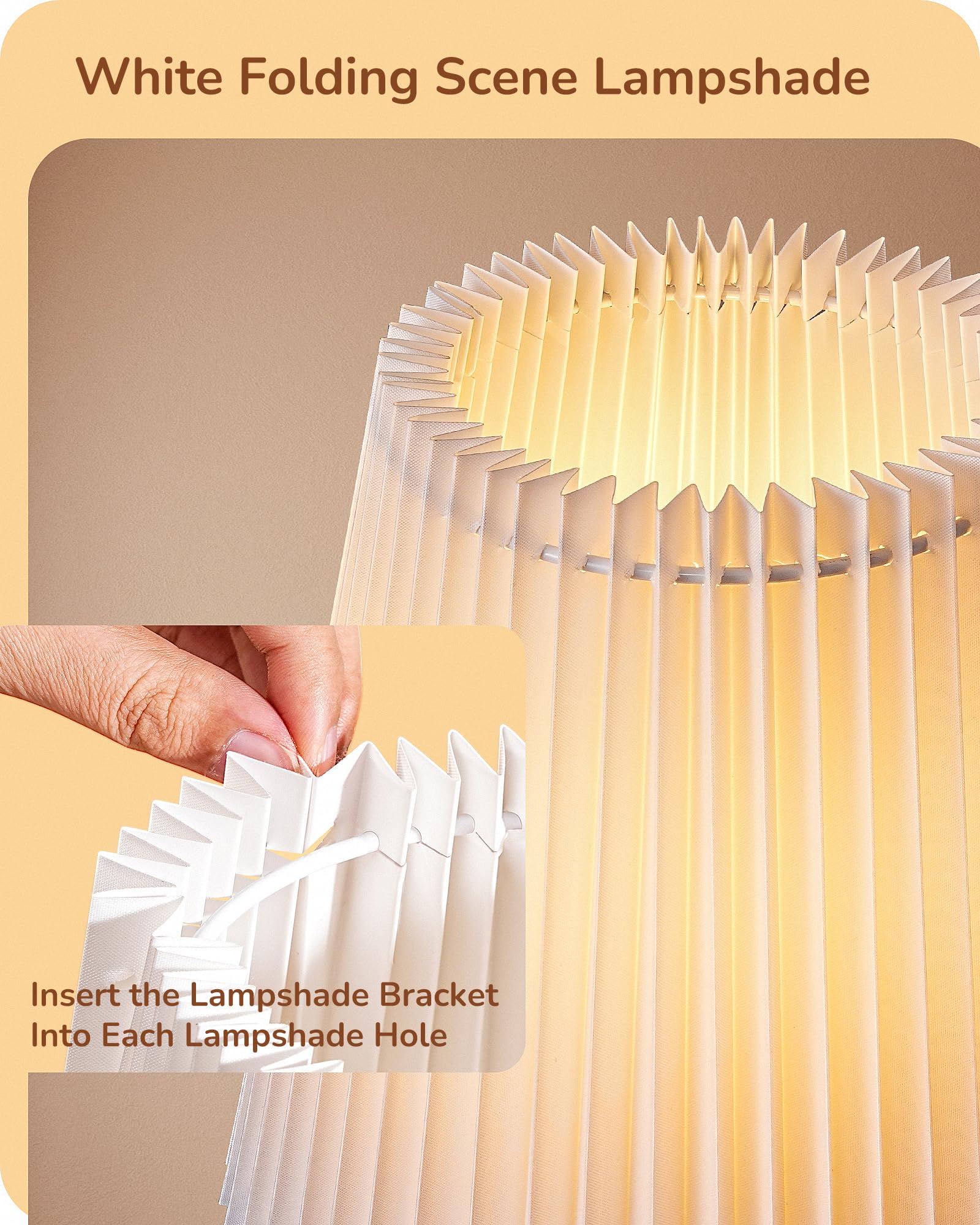 Edishine 19.09'' Tall Table Lamp, Modern Bedside Lamp, Trapezoidal White Paper Origami Lampshade, Pull Chain Switch & E26 Socket