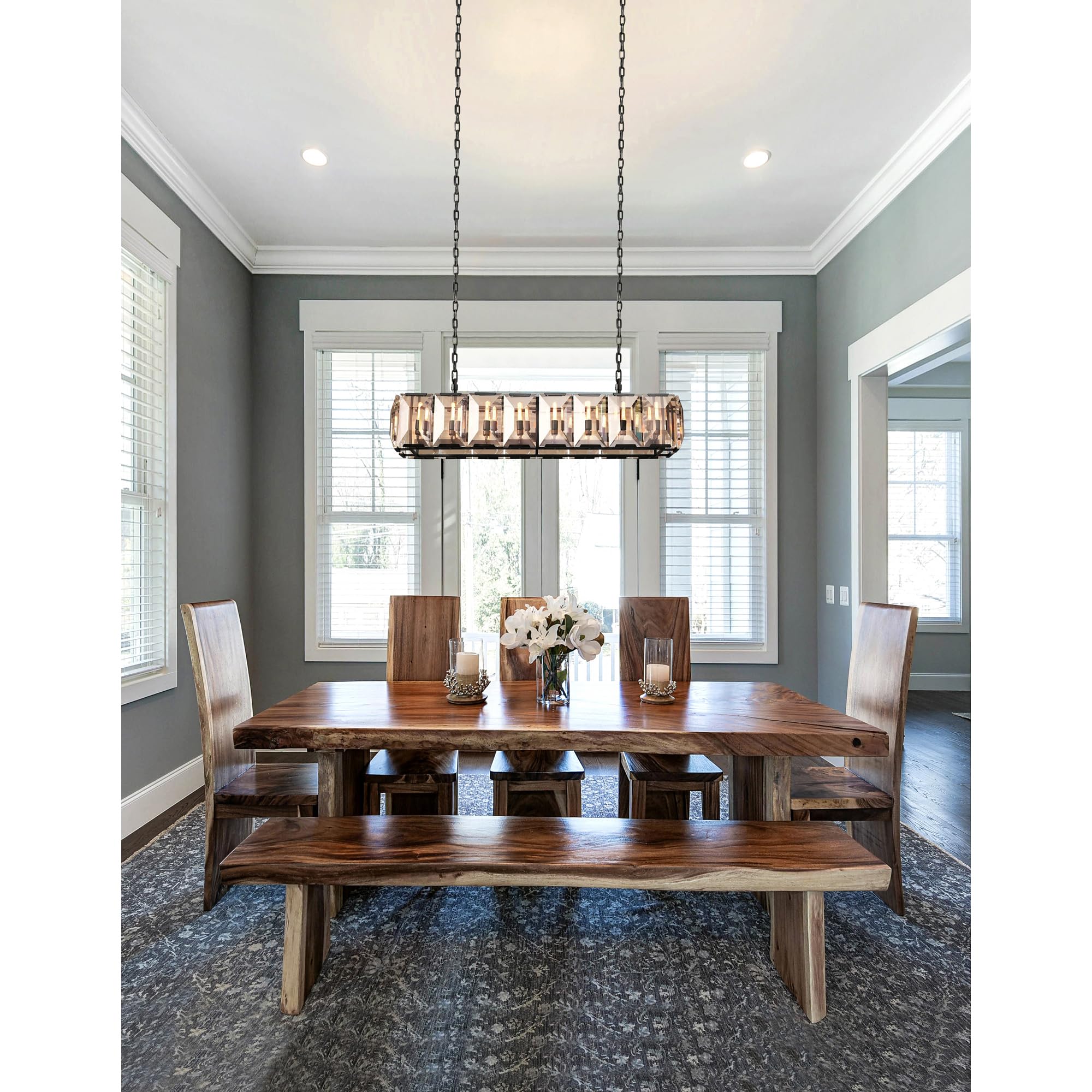 Cwi Lighting Black 12 Light Farmhouse Metal Chandelier - Elegant Lighting For Home Decor