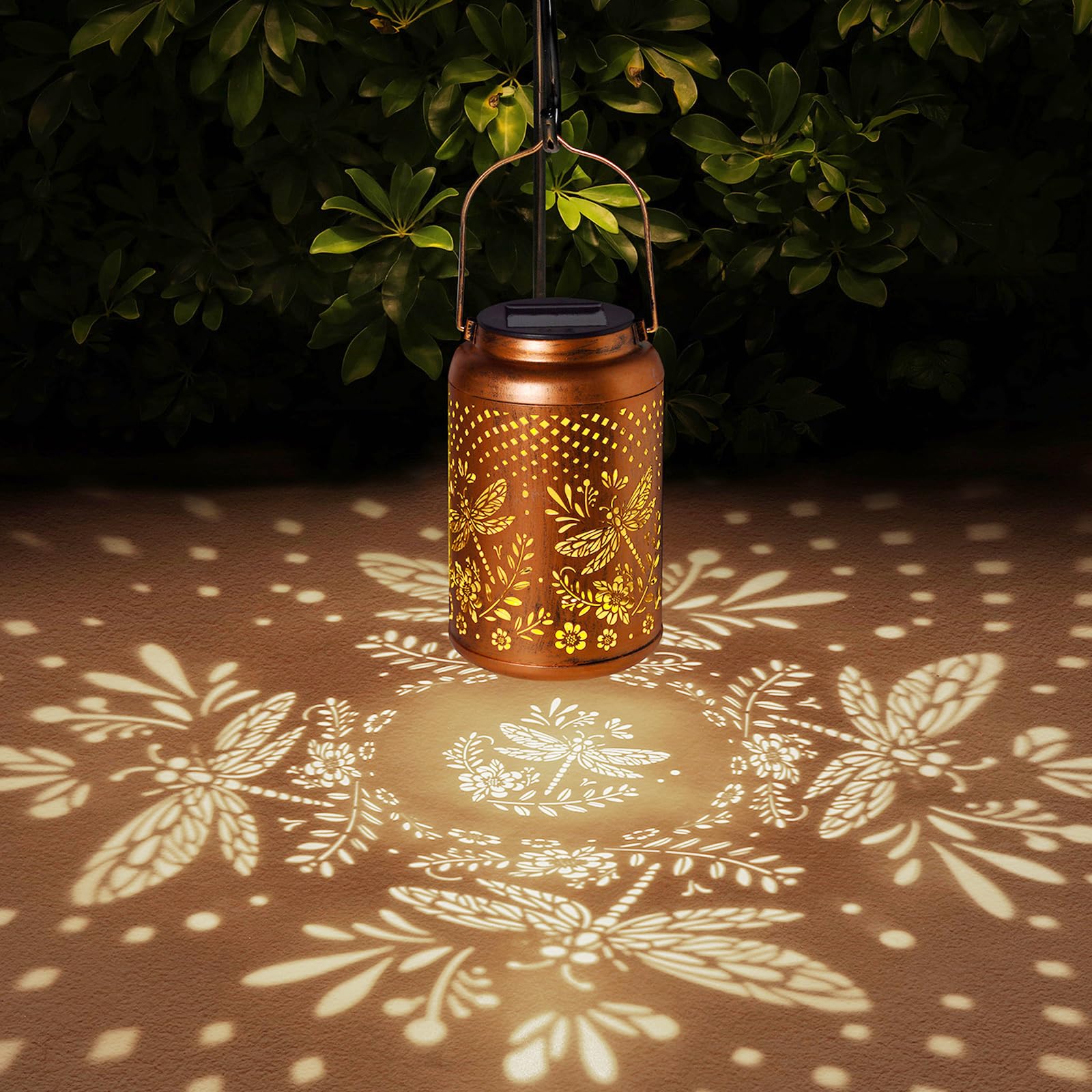 Dragonfly Solar Lanterns Outdoor Waterproof Garden Decor Hanging Solar Lights Birthdays Gifts For Women Mom Grandma Metal Garden Decorative Lights For Yard, Backyard, Patio, Porch