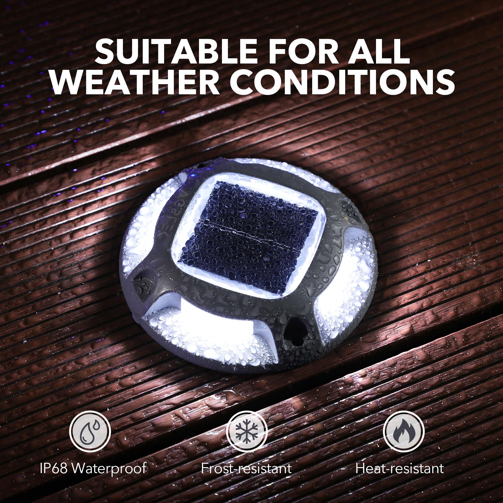 Agptek Solar Driveway Lights Outdoor 24 Pack, Solar Deck Lights 2 Color Modes Dock Lights Waterproof Driveway Markers Step Light