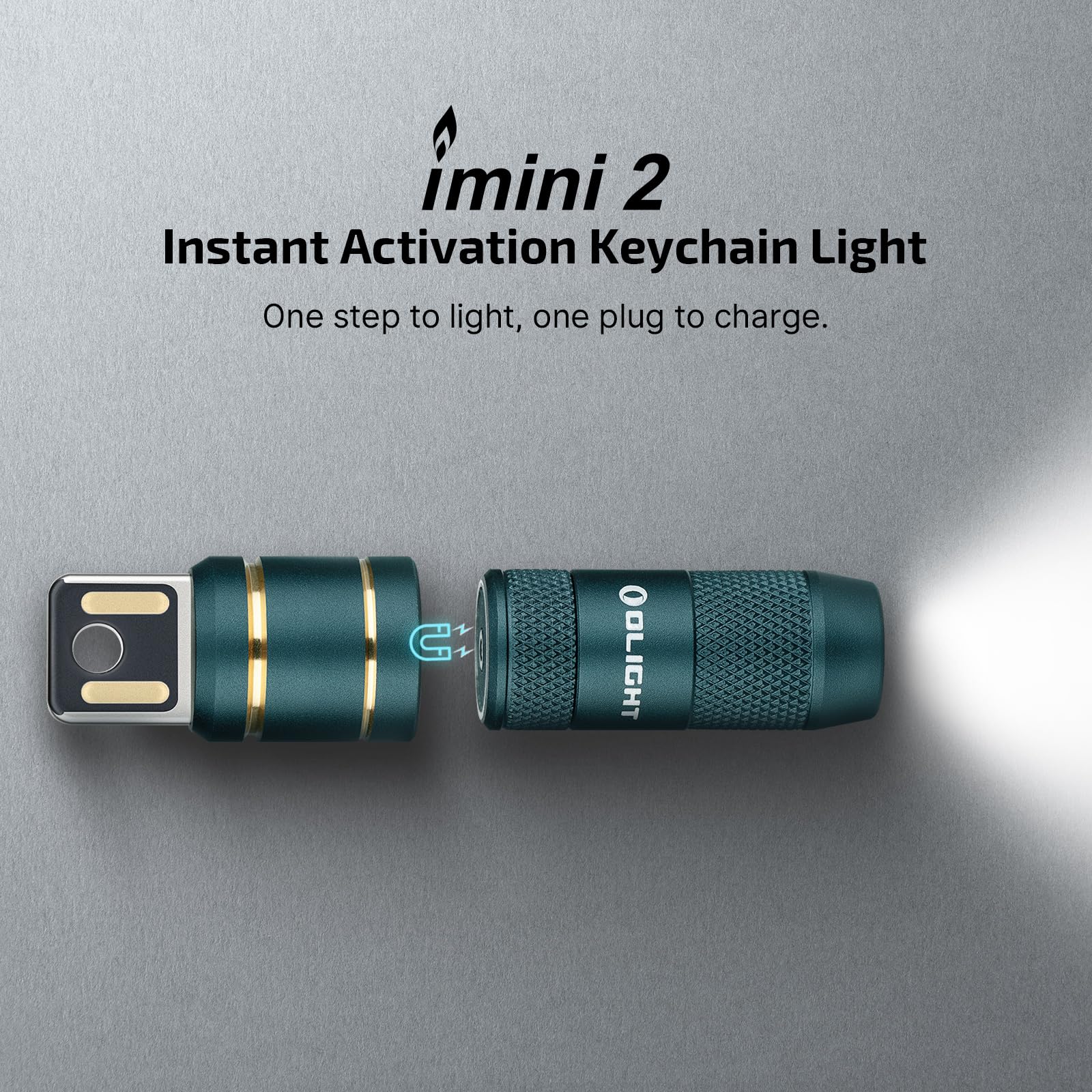 OLIGHT IMINI 2 EDC Keychain Flashlight, 50 Lumens, Aluminum, Dream Blue, Model IMINI2-DB-300000, Compact & Portable