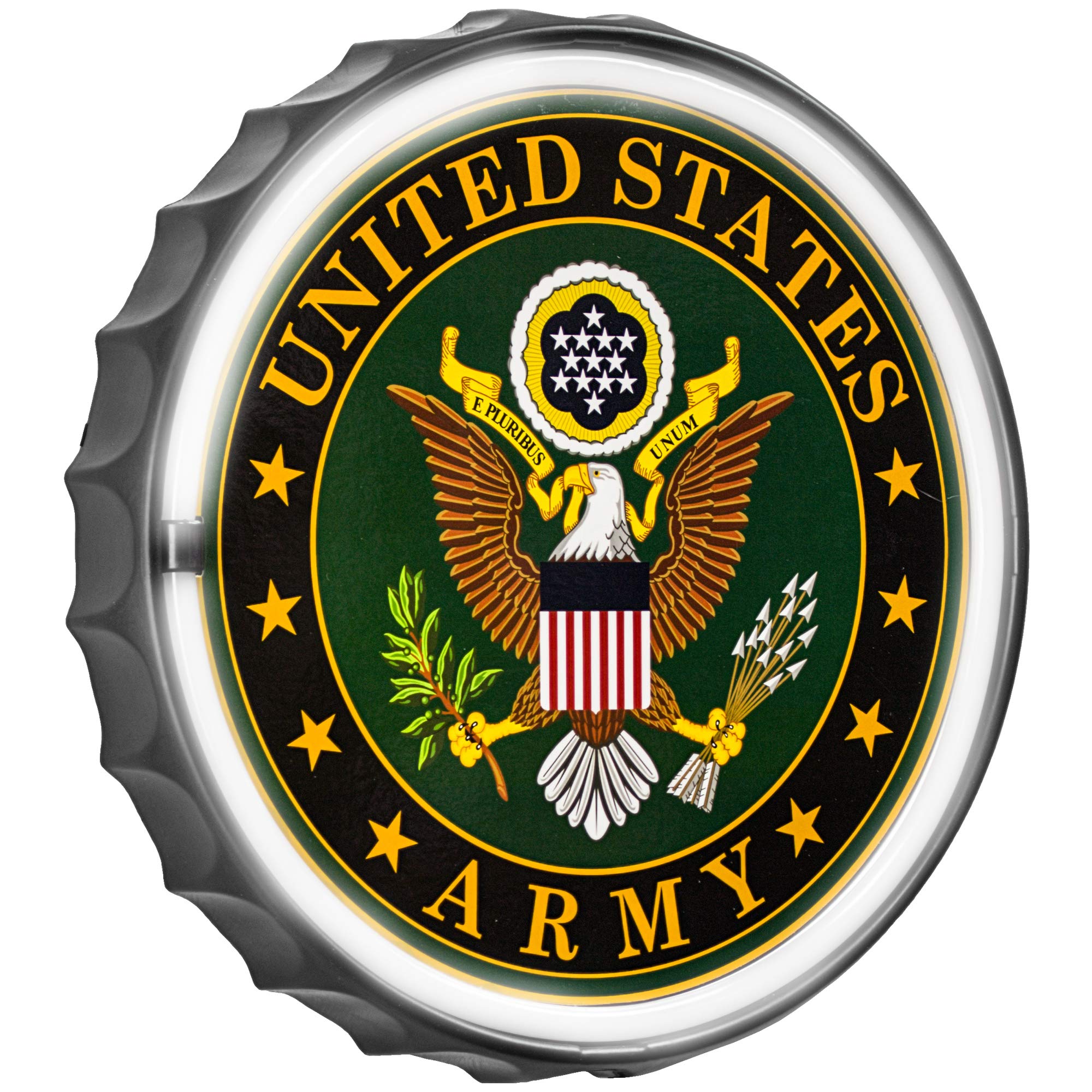 American Art Decor LED Neon Rope Sign - Battery & USB Powered - U.S. Army - 12.5in - Vintage Room Decor for Bar & Game Room
