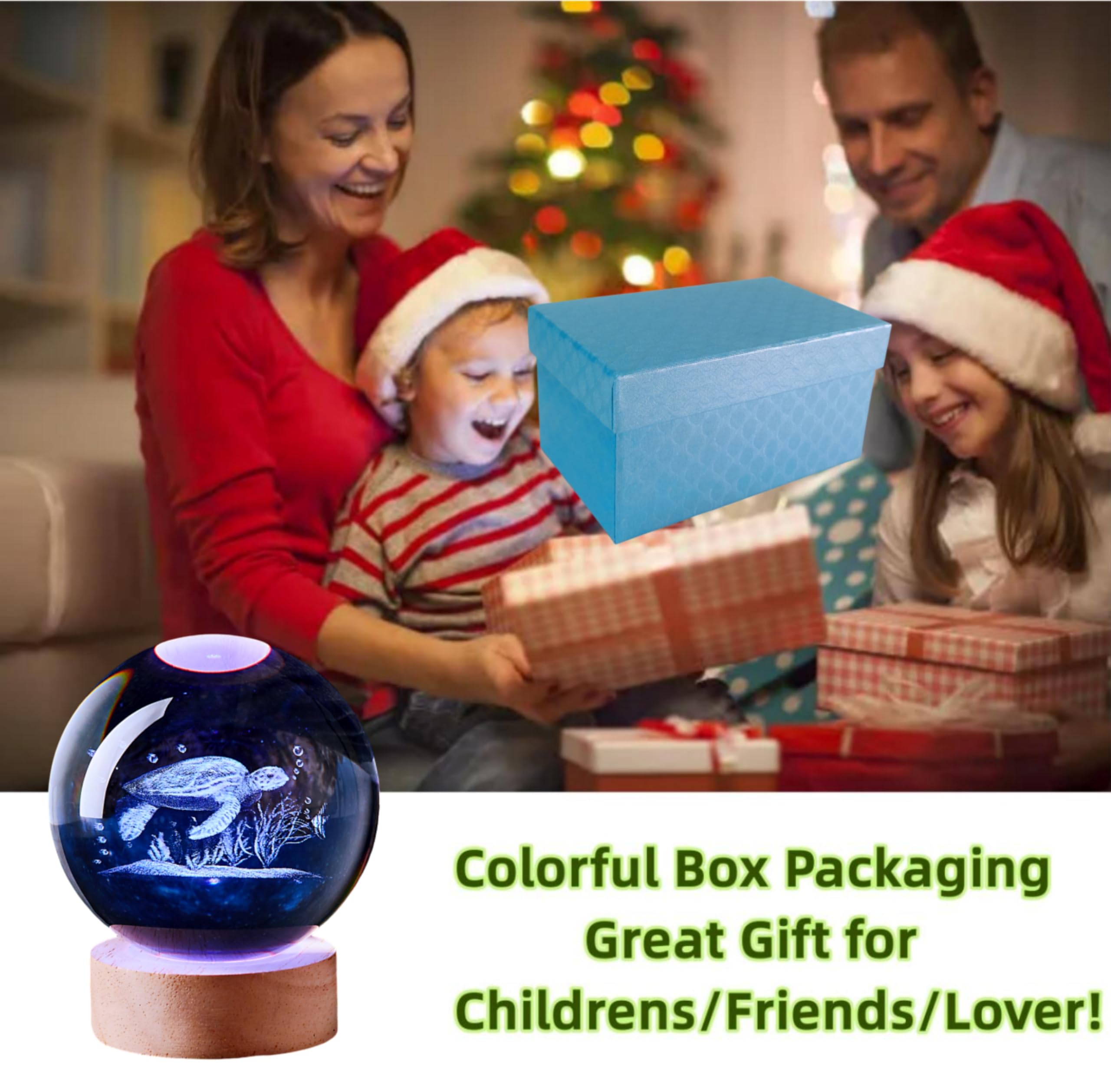 CBGCYSY Crystal Ball Lamp with LED Wooden Base, 16 Colors Change & Remote Control Crystal Ball Night Light, Upgraded 3.15 Inch G