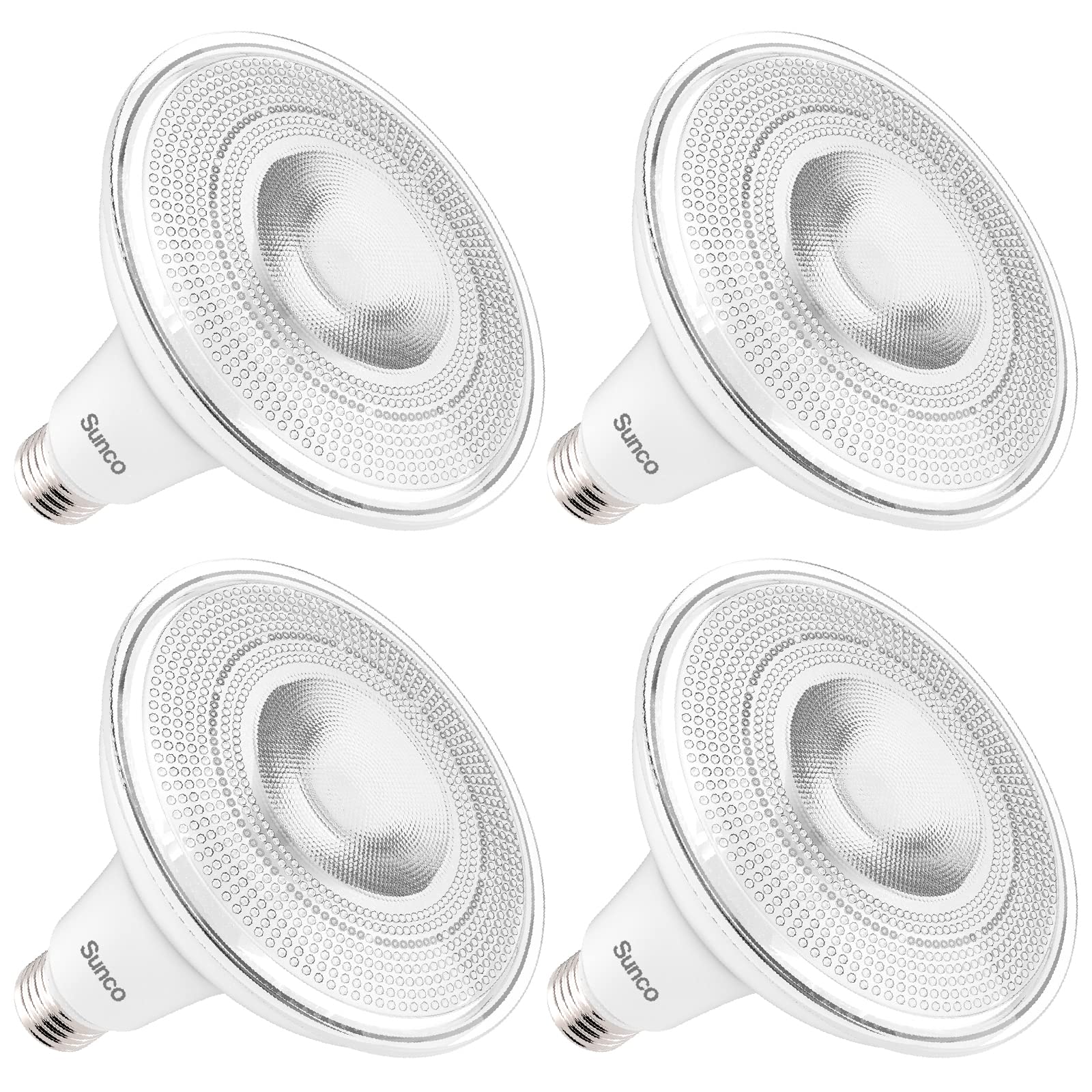 Sunco Lighting Outdoor LED Flood Light, 15W (120W Equivalent), 5000K Daylight, Wet-Rated, E26 Base, 4 Pack