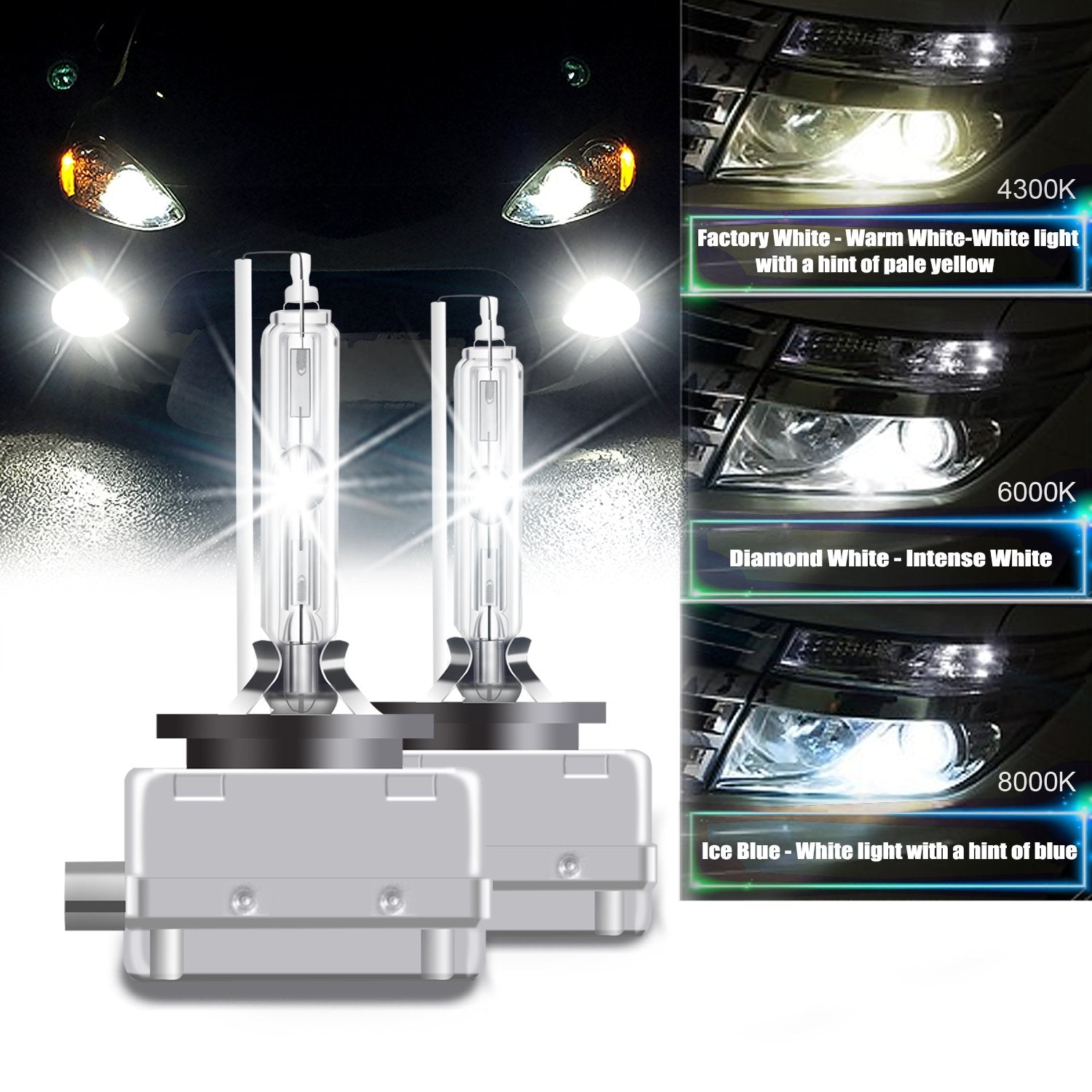Rcp - D3S6 - (A Pair) D3S 6000K Xenon Hid Repcement Bulb Diamond White Metal Stents Base 12V Car Headlight Lamps Head Lights 35W