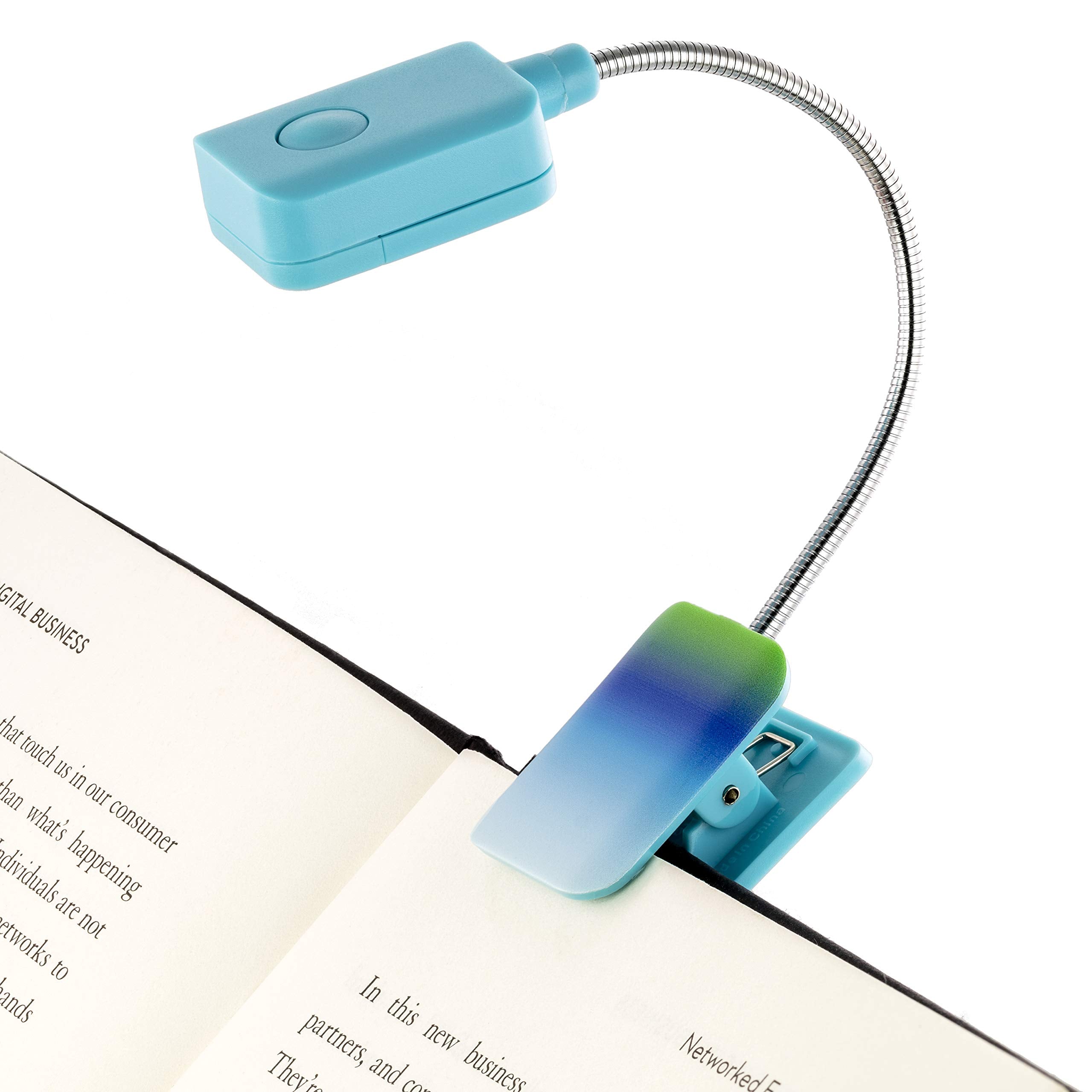 WITHit French Bull Clip On Book Light - Ombre - Square LED Reading Light for Books and eBooks, Reduced Glare, Portable and Light