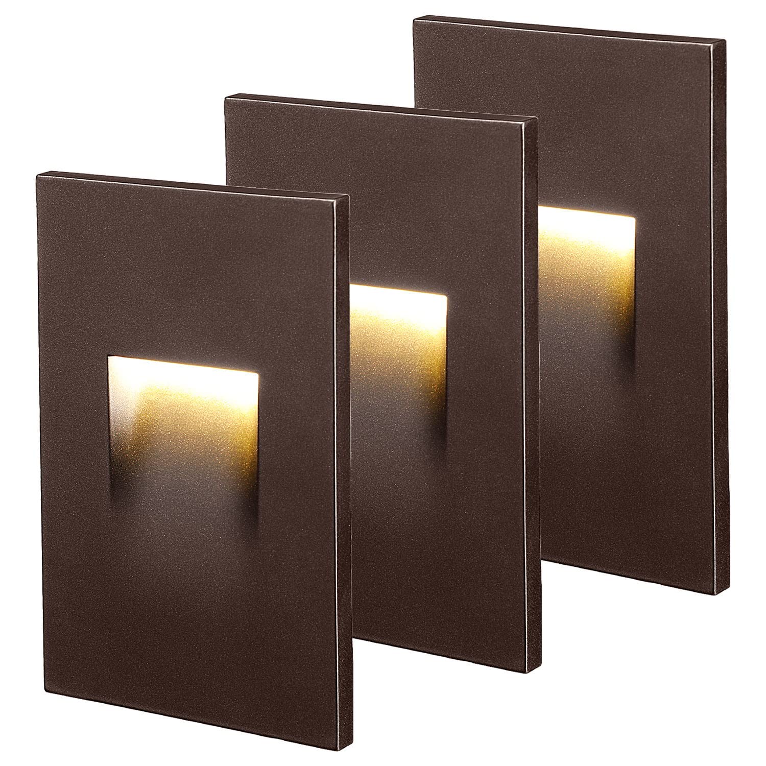 LEONLITE LED Step Lights, Dimmable 3.5W, 3CCT 3000K/4000K/5000K, 2.87 Inch, Aluminum
