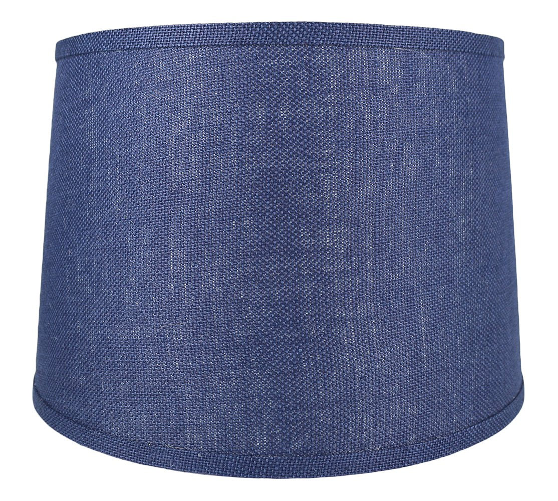 Urbanest French Drum Lampshade, 14x16x11 Inch, Navy Blue, Metal, Burlap