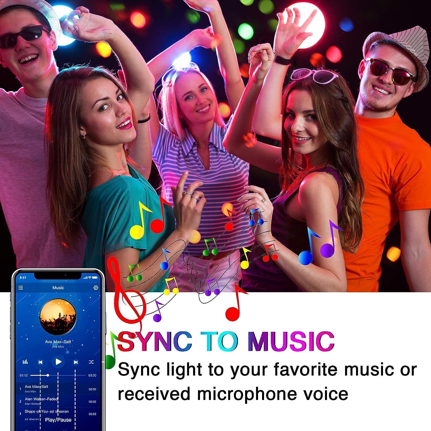 Dalattin Led Lights For Bedroom 130Ft(2 Rolls Of 65.6Ft), Led Lights With Remote&App Control, Color Changing Led Lights For Room, Rgb Led Strip Lights Music Sync, Easter Home Decor, 24V Power Supply