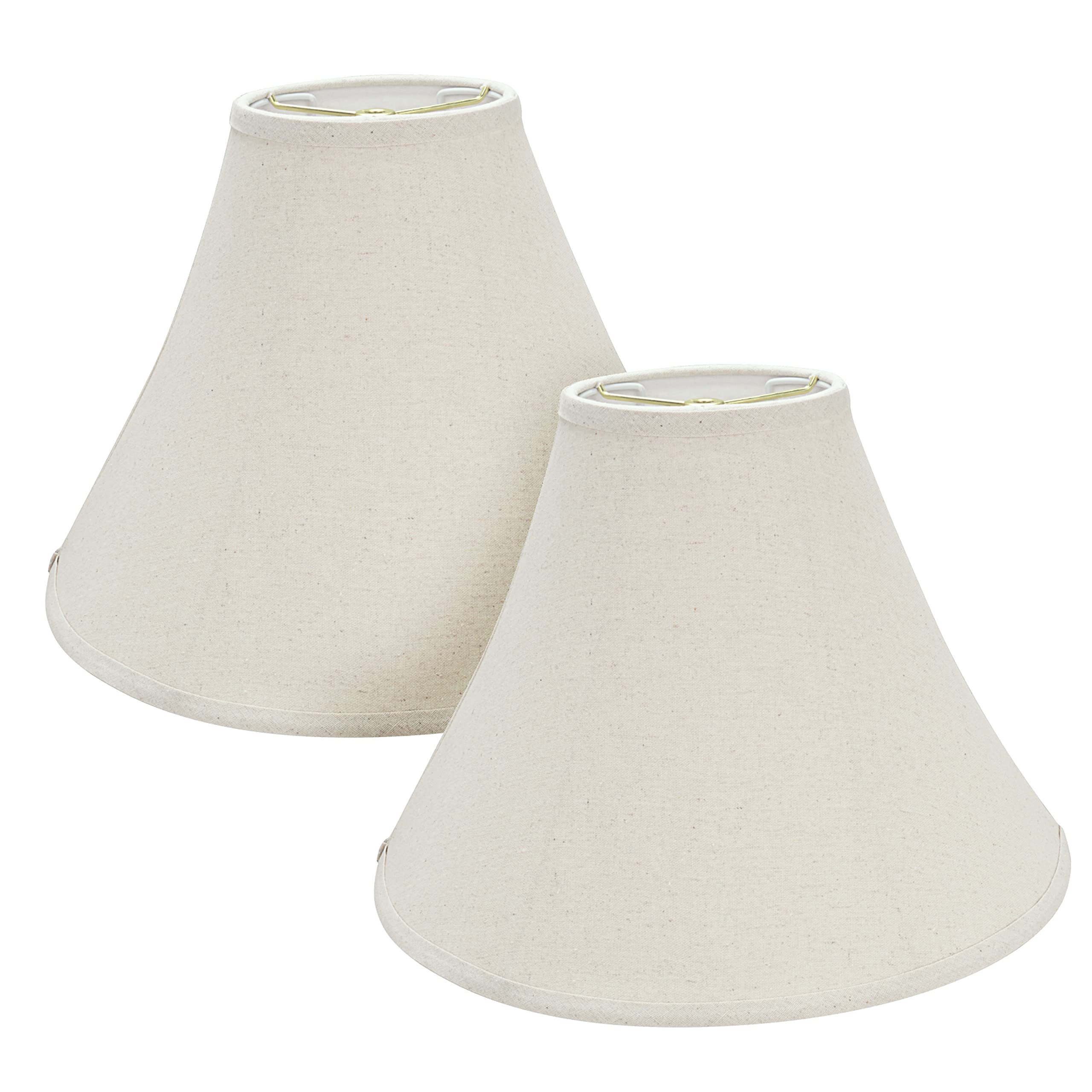Aspen Creative 38003-2, Bell Collapsible Spider Lamp Shade, Beige, 6&quot; Top x 16&quot; Bottom x 12&quot; Slant Height, Set of 2