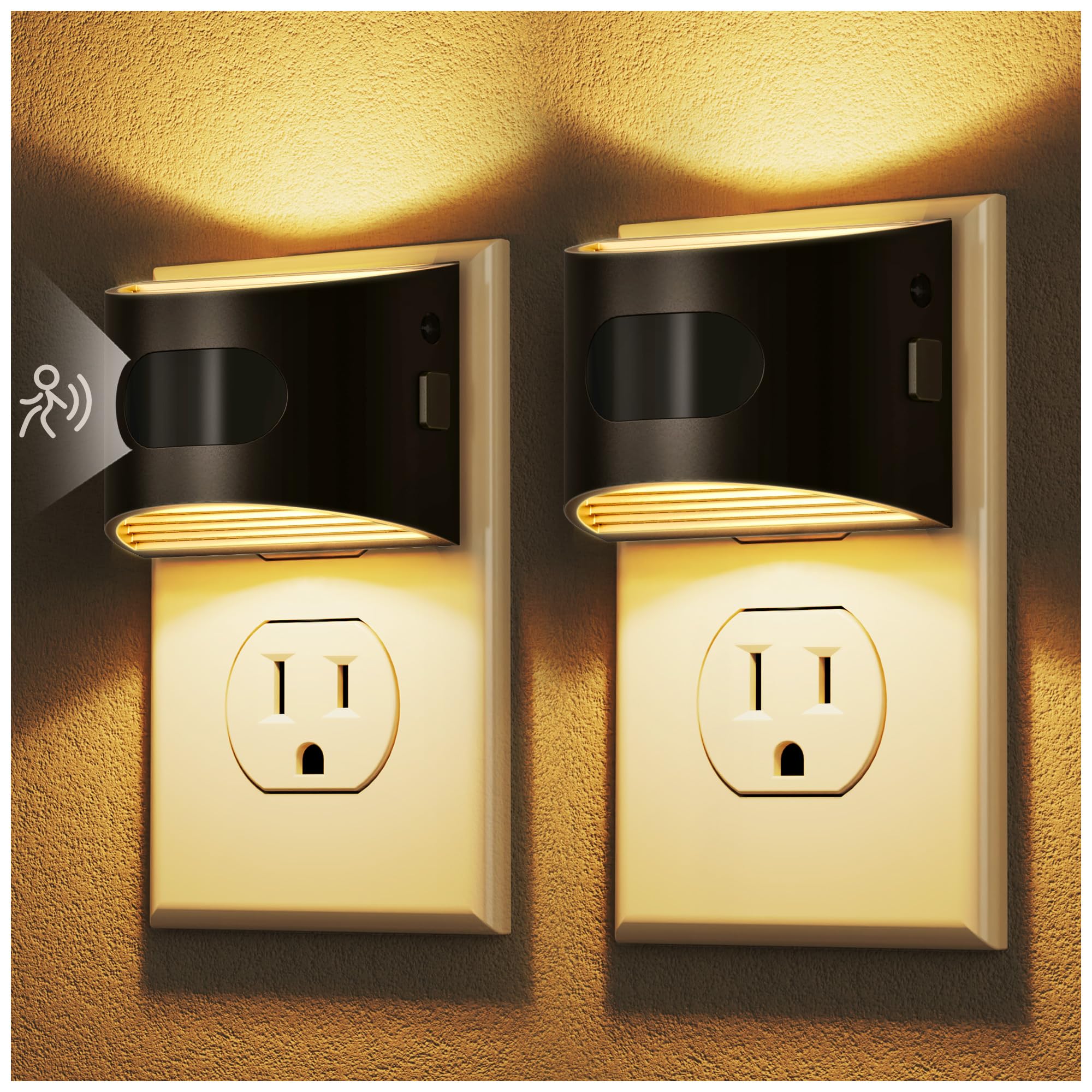 DORESshop LED Night Light[2 Pack]  Night Lights Plug into Wall  3 Mode Plug in Night Light with Motion Sensor  Dusk to Dawn Sensor  Nightlights for For Mature Userss  Bedroom  Bathroom  Hallway