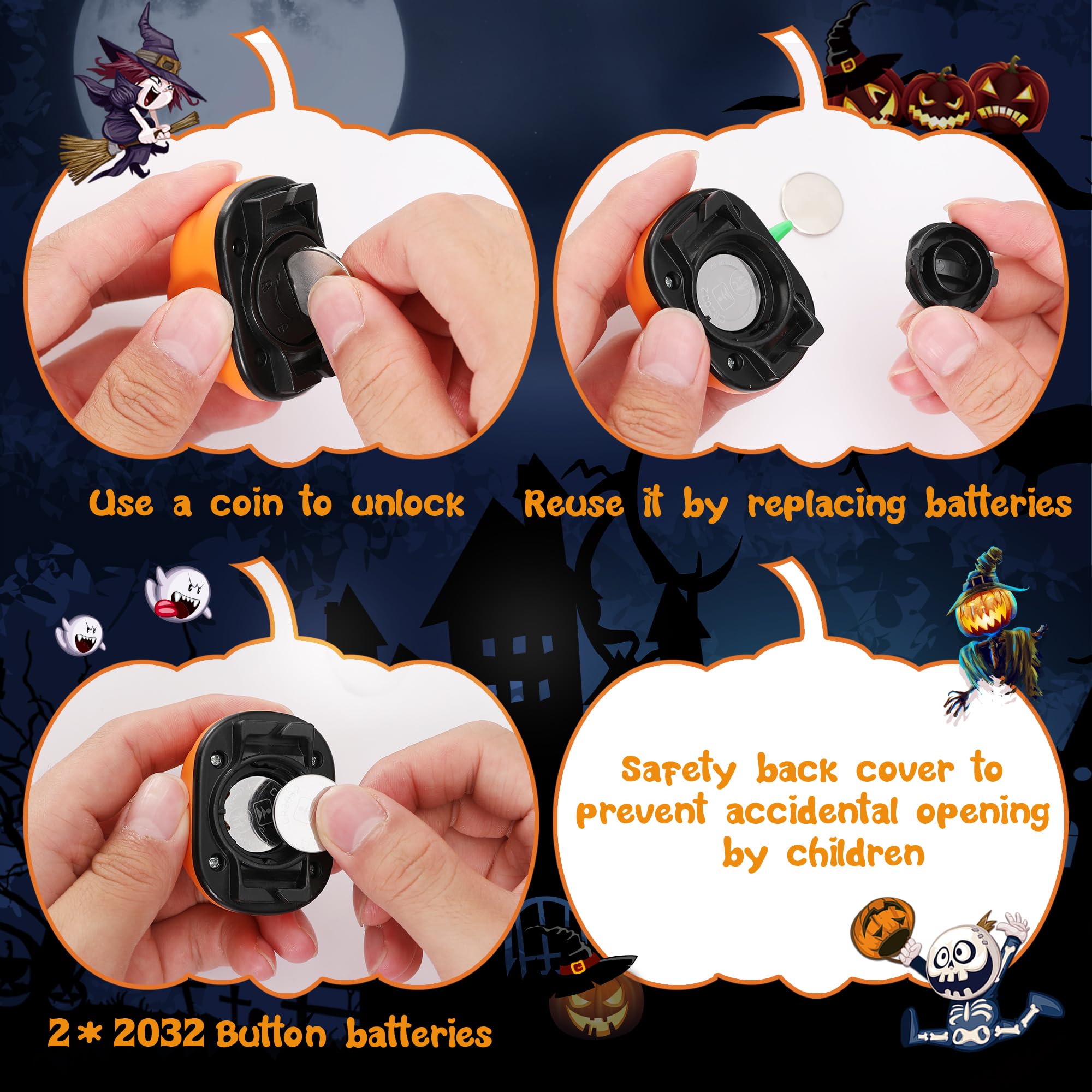 Everbrite Halloween Pumpkin Headlamp 5 Pack  2 Modes Led Head Lamp Adjustable Headband  Pumpkin Lights Party Favors  Orange Spot & Strobe Lights Halloween Gifts