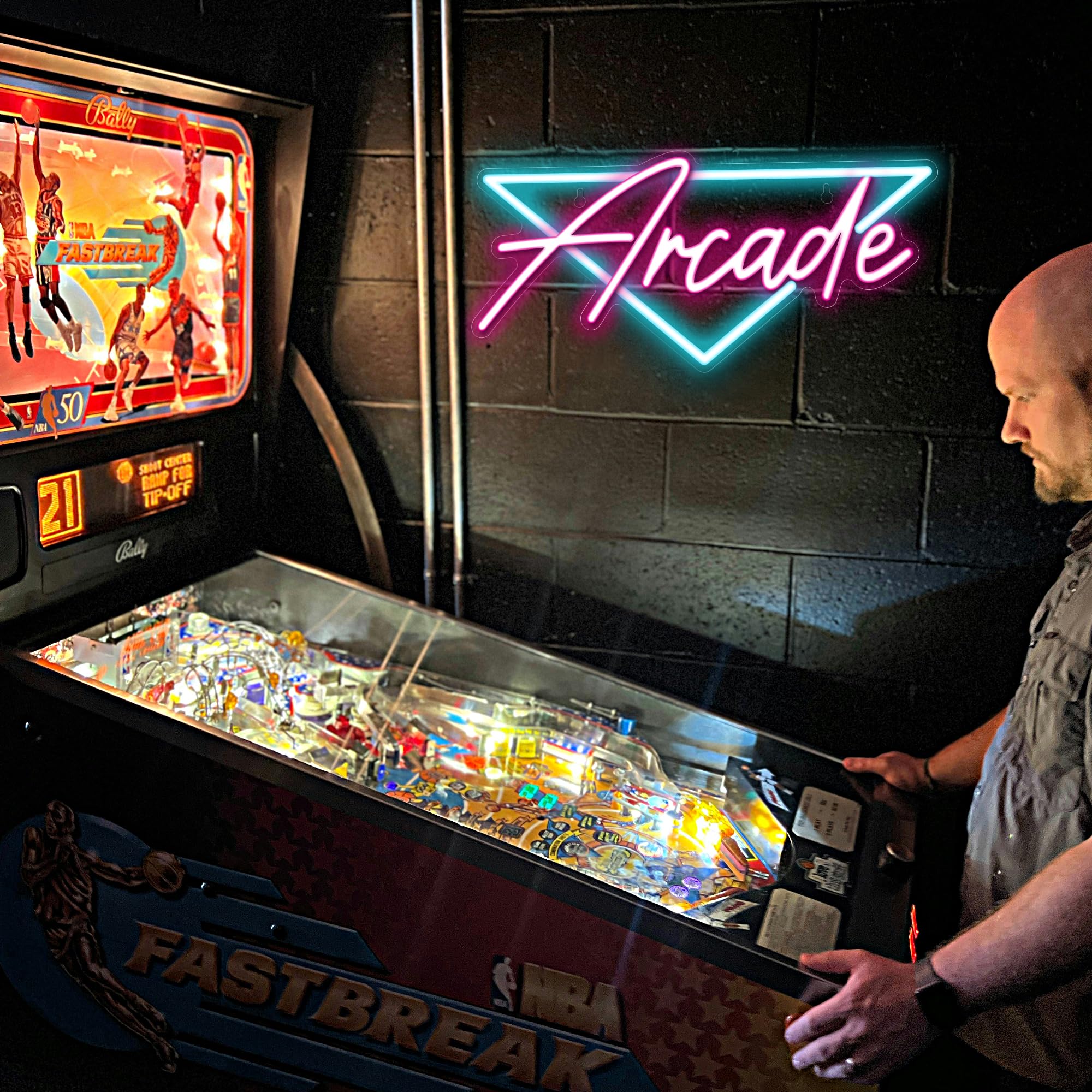 Kavaas LED Arcade Sign, Retro Neon Wall Decor for Boys Bedroom, 15.7 x 6.8 inches, Plastic, Arcade_ACD1
