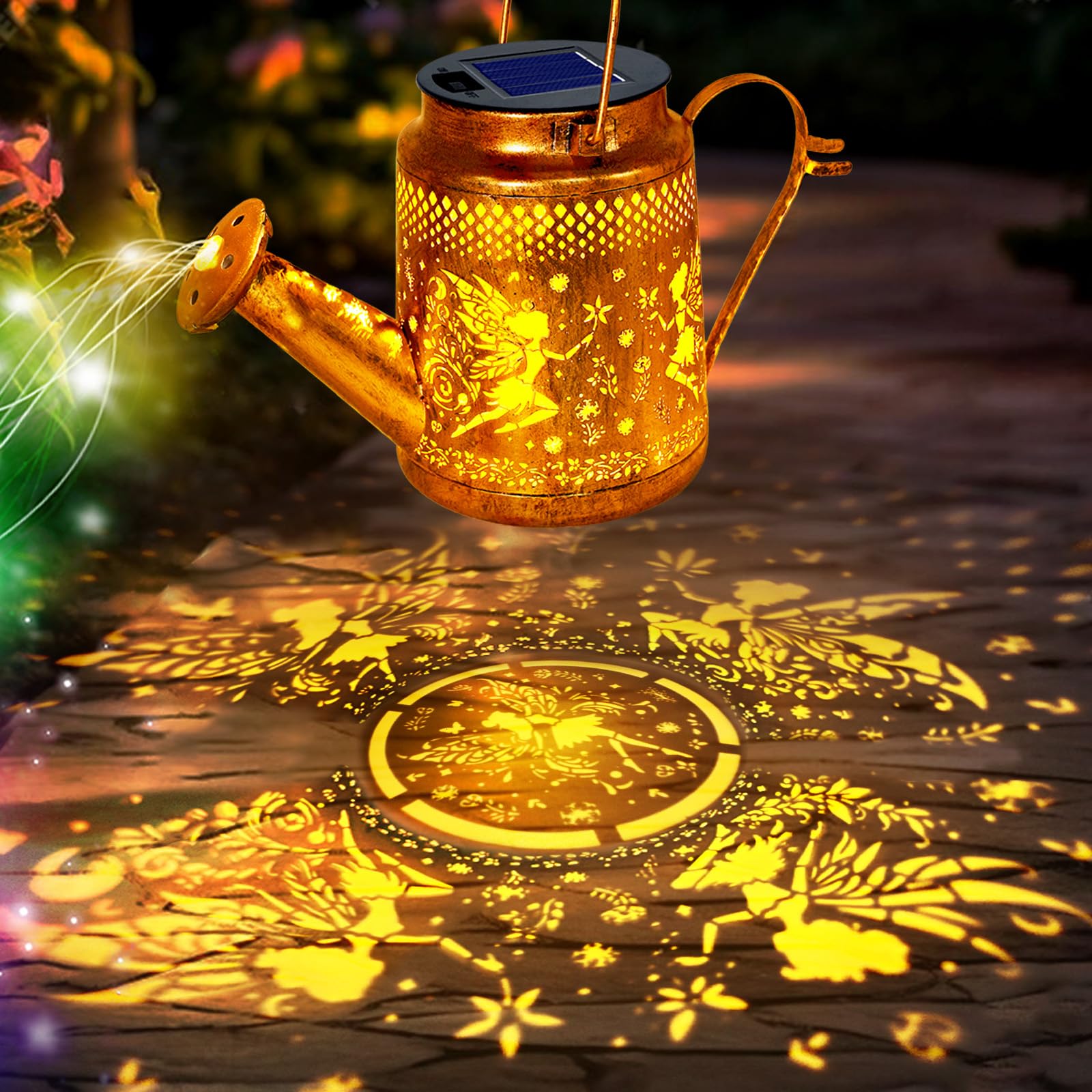 Solar Watering Can Lights  Fairy Hanging Lanterns Outdoor  Gardening Gifts For Mom Women Grandma Birthday  Waterproof Solar Lights Garden Decor For Outside Yard Art Patio Porch Lawn Backyard  1 Pack