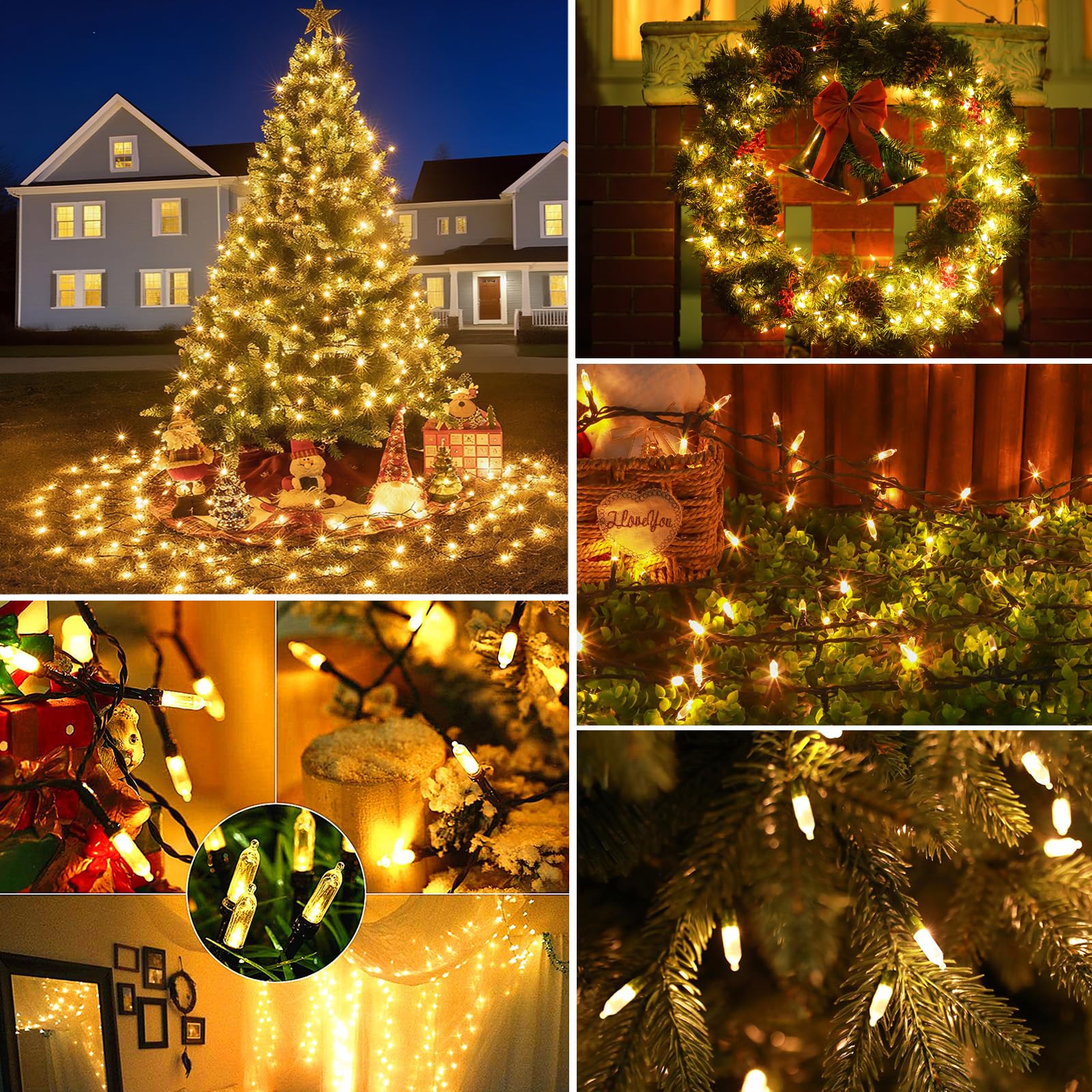Tcamp 33ft 100LED Battery Operated Christmas Lights, Warm White, Remote Timer, 8 Modes, Indoor/Outdoor, Model LSO-100/2F