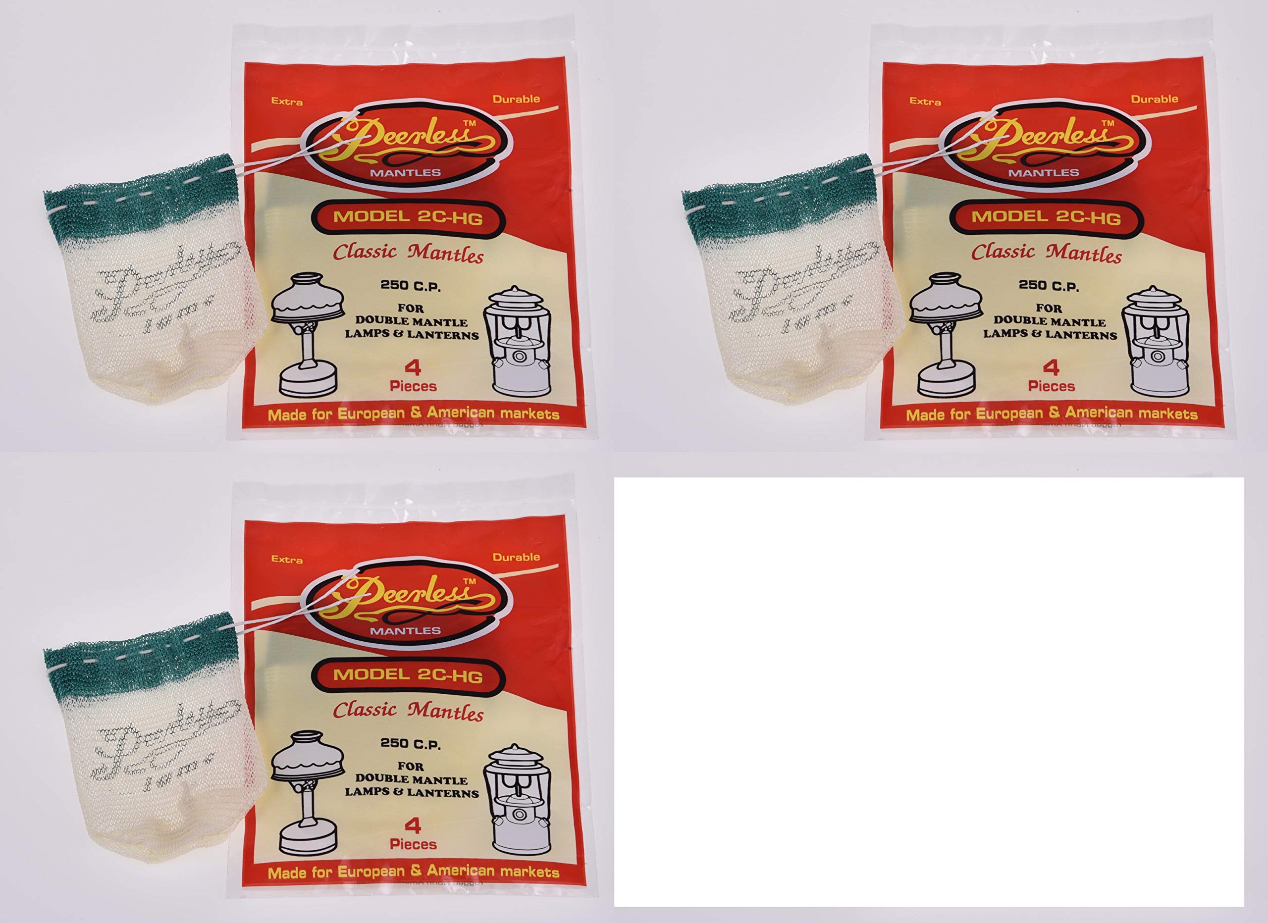 Peerless 2C-HG Mantles - 12 Pack of 250 C.P. 21 Style for Lanterns
