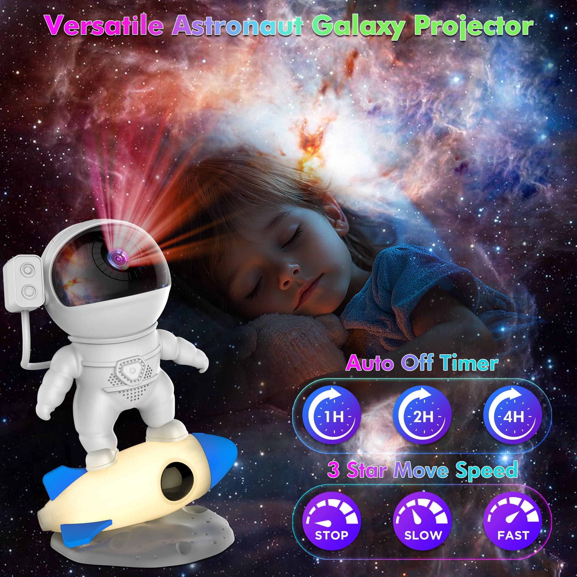 Xeefeel Star Projector, Astronaut Galaxy Projector For Bedroom, 12 In 1 Hd Planetarium Projector With 1H 2H Timer, 360 Rotating