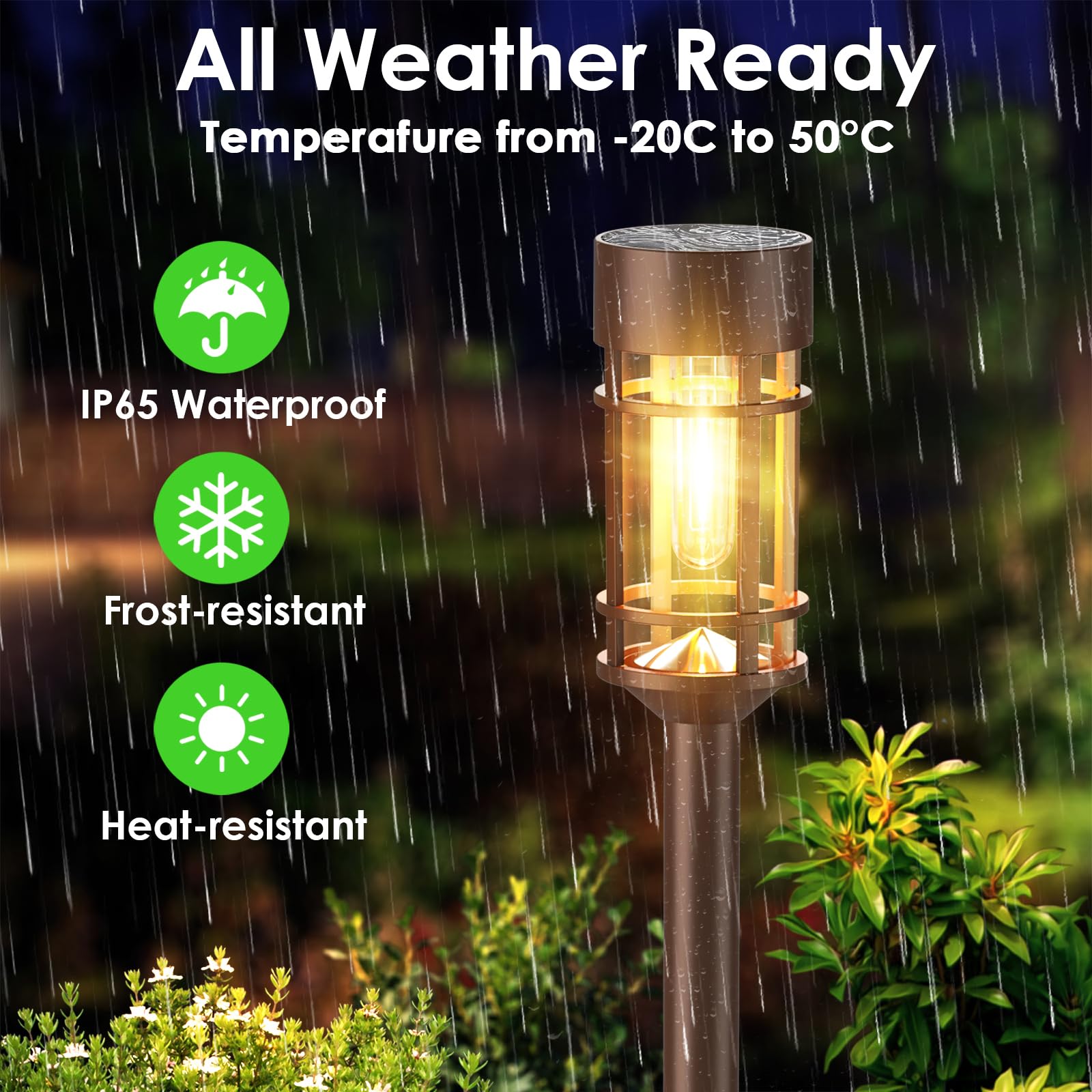 Mancra Solar Outdoor Lights 8 Pack, IP65 Waterproof, Bright 10 Hrs, Brown Garden Lights for Patio, Lawn, Yard, and Landscape