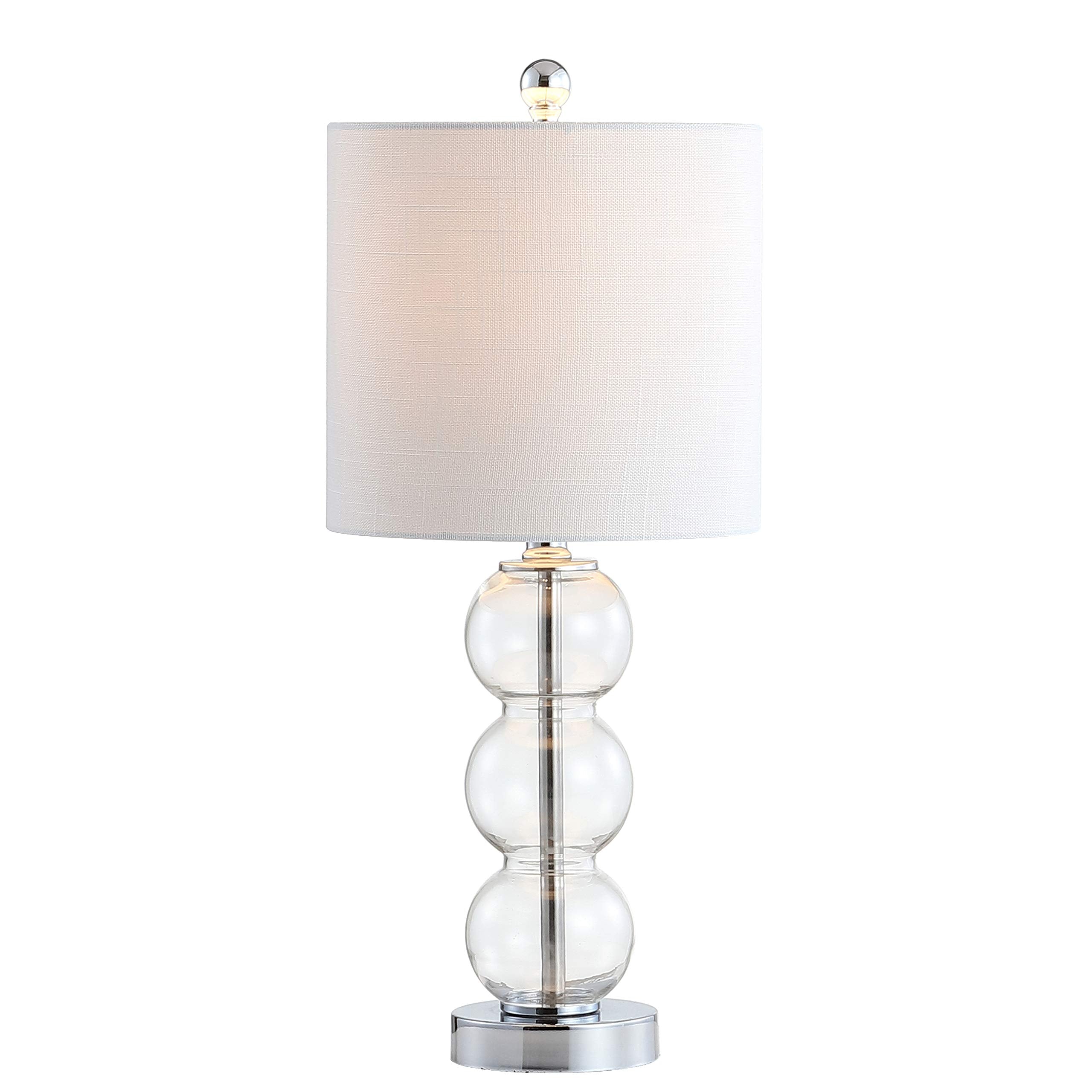 JONATHAN Y JYL1021D February 21'' Glass/Metal LED Table Lamp Contemporary Bedside Desk Nightstand Lamp for Bedroom Living Room O