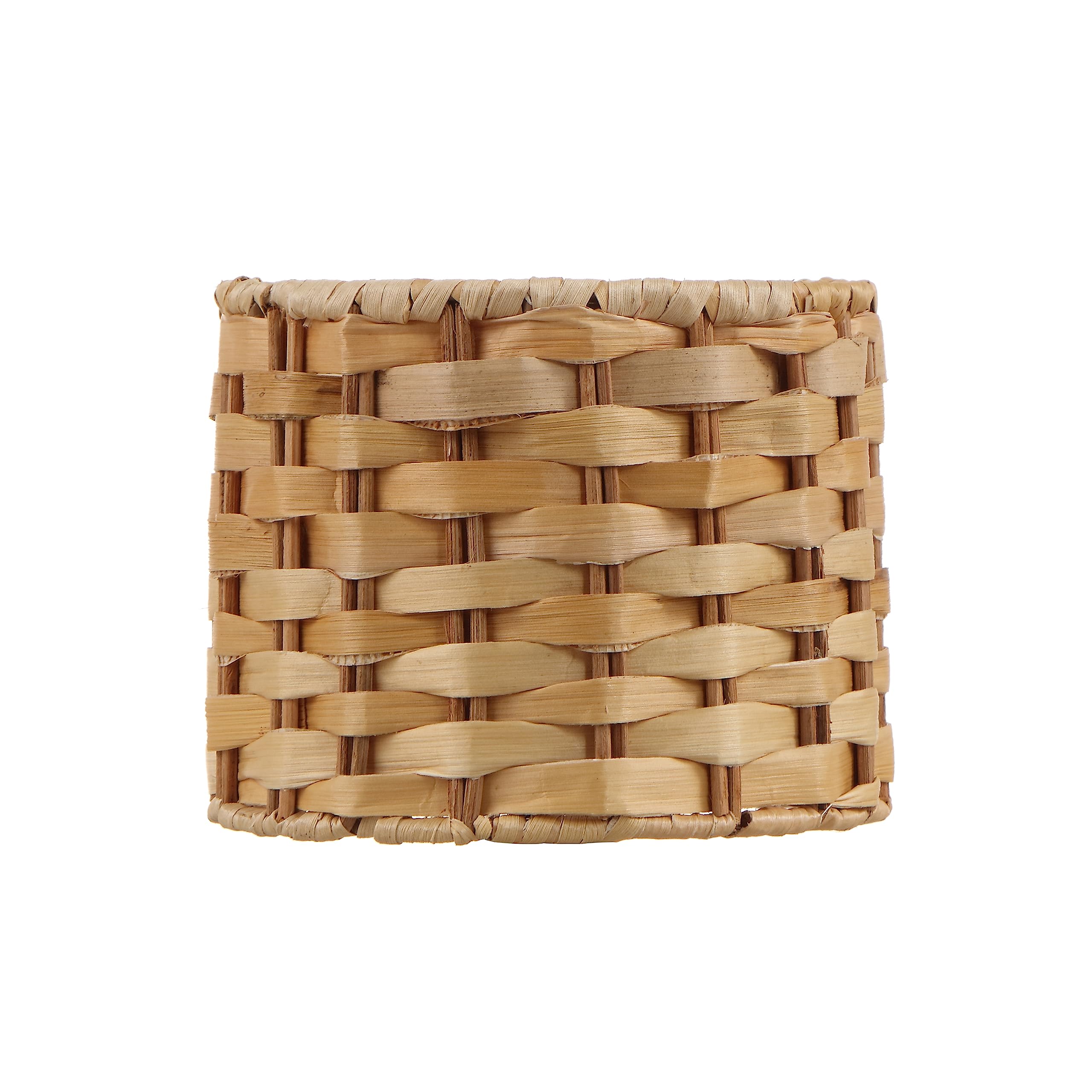 Aspen Creative 50501-1, Drum Clip-On Chandelier Lamp Shade, Natural Banana Leaf, 5&quot; Top X 5&quot; Bottom X 4&quot; Slant Height