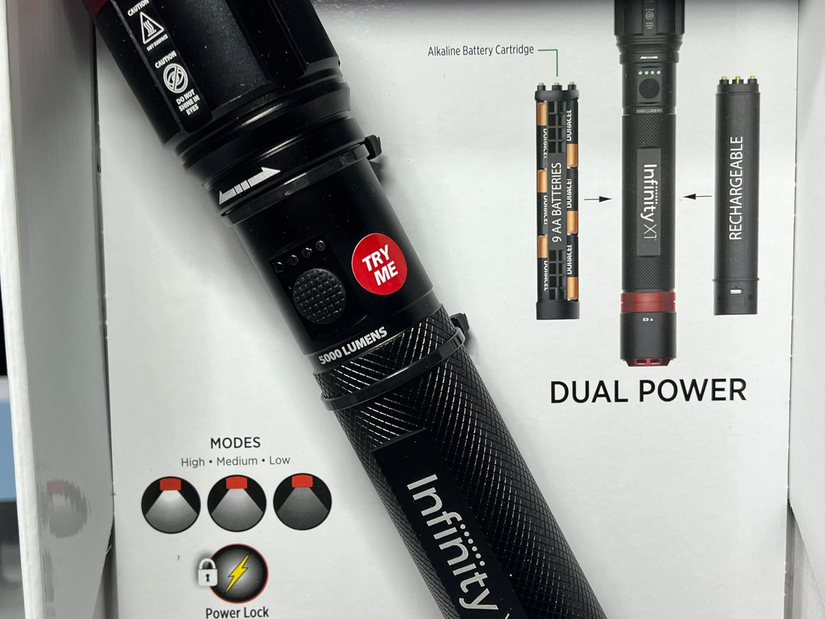 Infinity Led Flashlight Infinity X1 Rechargeable Flashlight 5000 Lumens - Black Aluminum, Mode ...