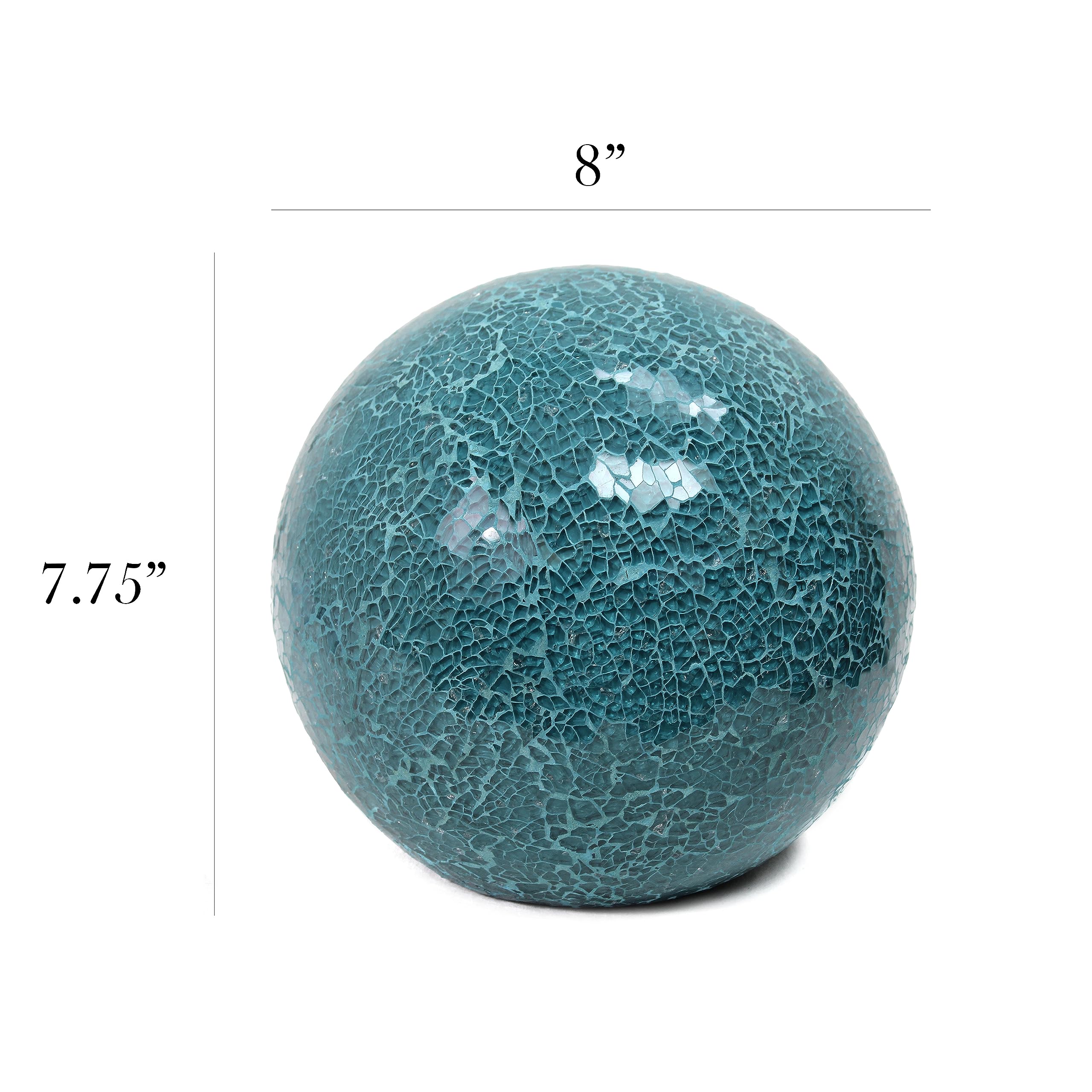 Simple Designs Lt3302-Tel 1 Light Mosaic Stone Ball Table Lamp, Teal, 8 X 8 X 7.75