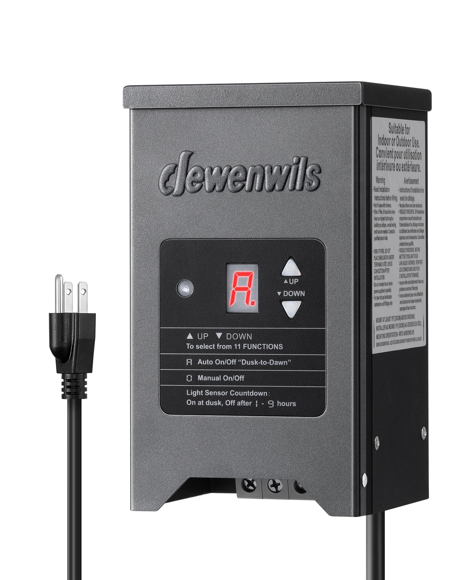 DEWENWILS 200W Weatherproof Low Voltage Landscape Lighting Transformer, 120V to 12/15V AC, Metal Low Voltage Landscape Transform