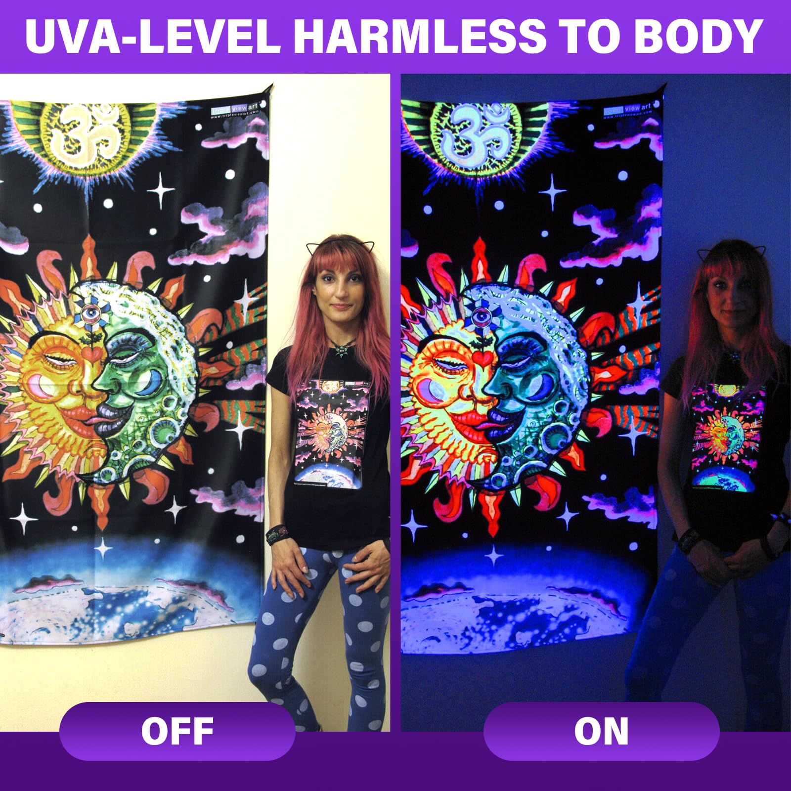 Gprk 20W Led ?????????? ??????????, Battery Operated Black Light For Halloween Party, Glow In The Dark,Body Paint, Fluorescent Poster, Neon Glow Party