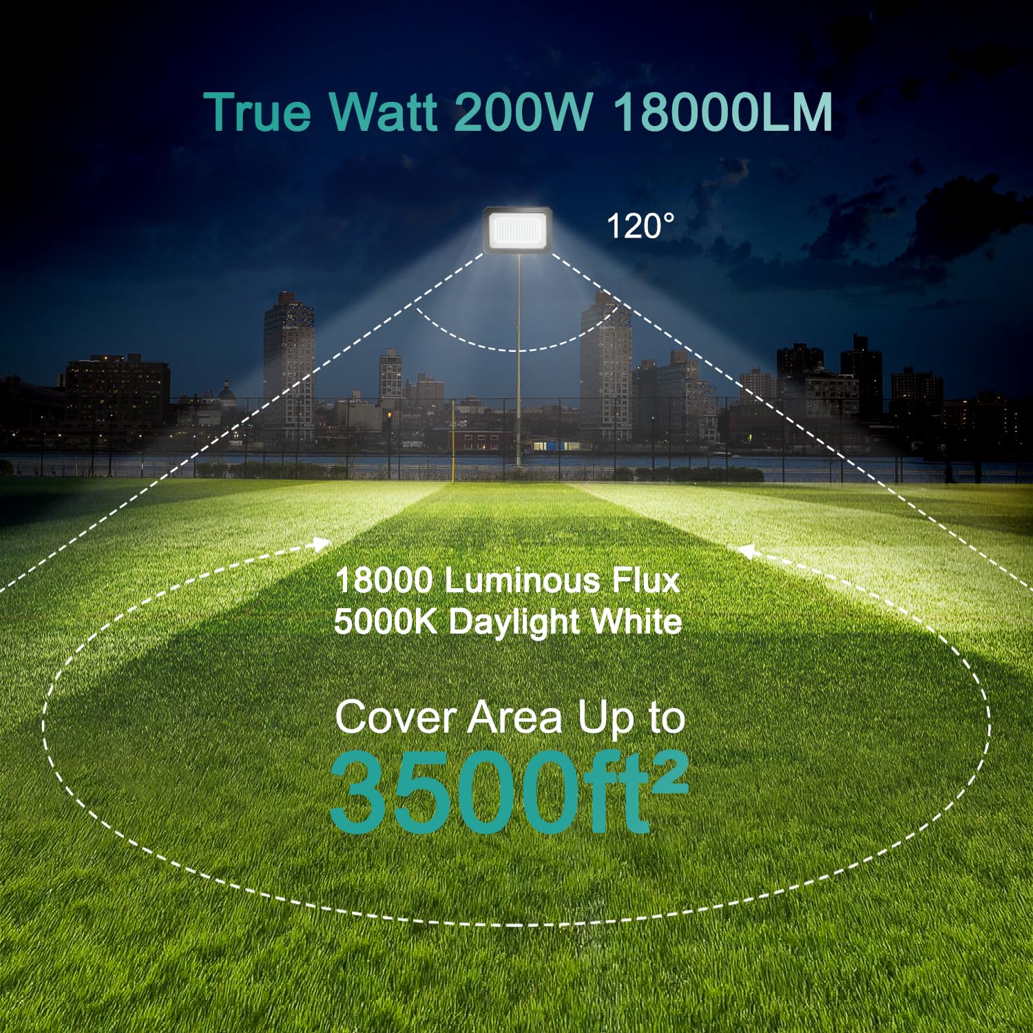 Ustellar 200W Led Flood Lights - 36000Lm, Ip66 Waterproof, Daylight White, Hard Wire, Model Ut888620 For Outdoor Security & Lighting