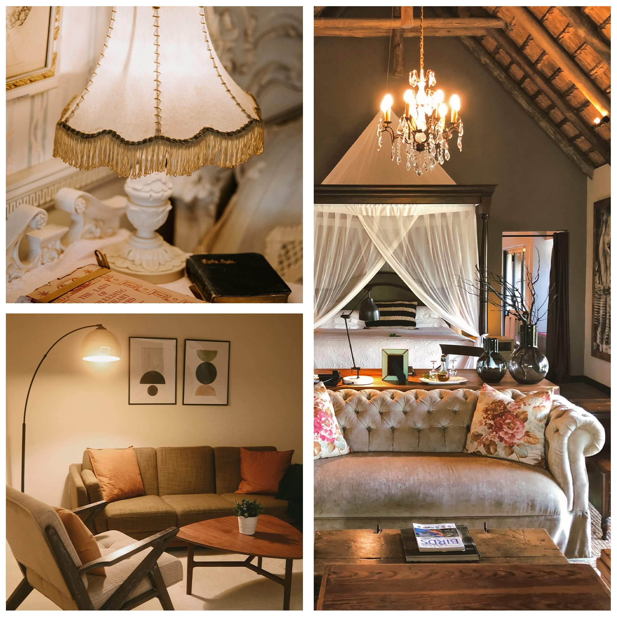 Fannis 6 Pack C32 B10 B11 E12 Candelabra Led Candle Light, 2W Suitable For 10W-15W-20W Soft Warm Light, Amber Glass Suitable For