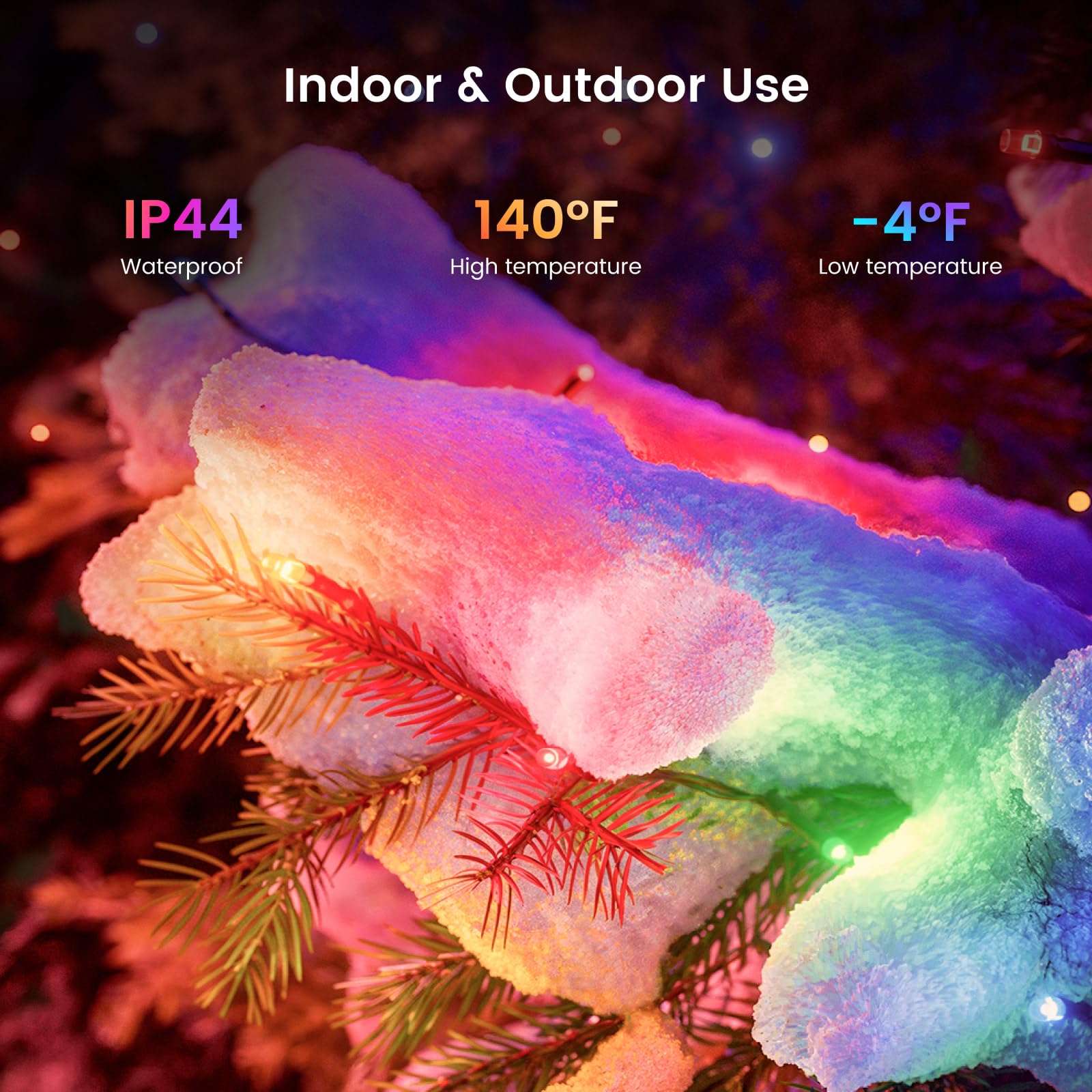 YEELIGHT Christmas Tree RGBIC light strip, 66 Ft w/ 200 LEDs, 20+ Preset Lighting Effects, Music Flow, App Control, Bluetooth Co