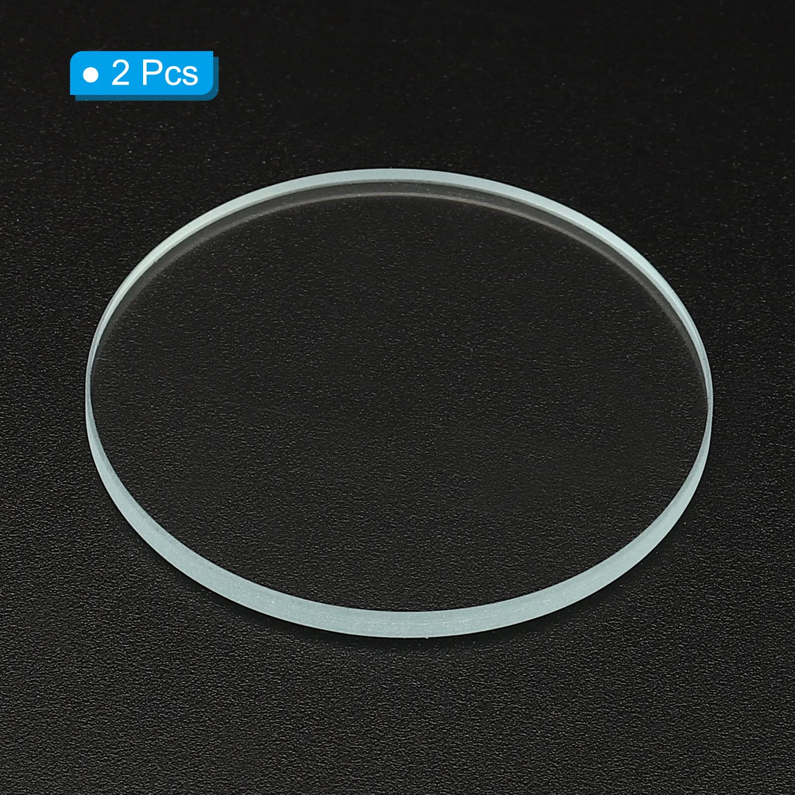 Patikil 1.38X0.08 Dia Flashlight Glass Lens, 2 Pcs Polished Edge Glass Lens For Led Light Source Lens Handheld Flashlight Replac