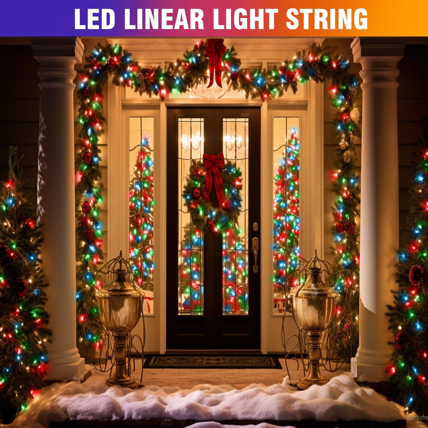 Wastroyal 70Ft 210 Led 4-Color String Lights  Seasonal Fairy Lights With 8 Modes  Waterproof Indoor Outdoor Decorative Lighting For Christmas  Parties  Wedding  Patio